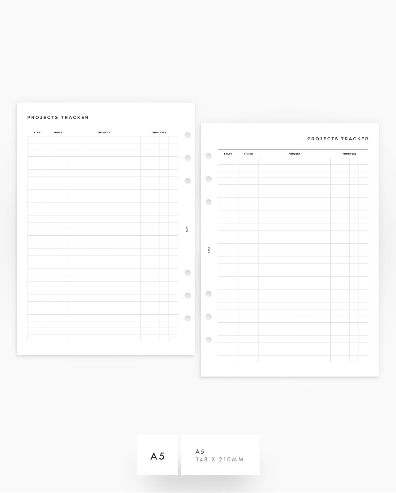 MN213 - Project Tracker - Printable Planner Inserts PDF