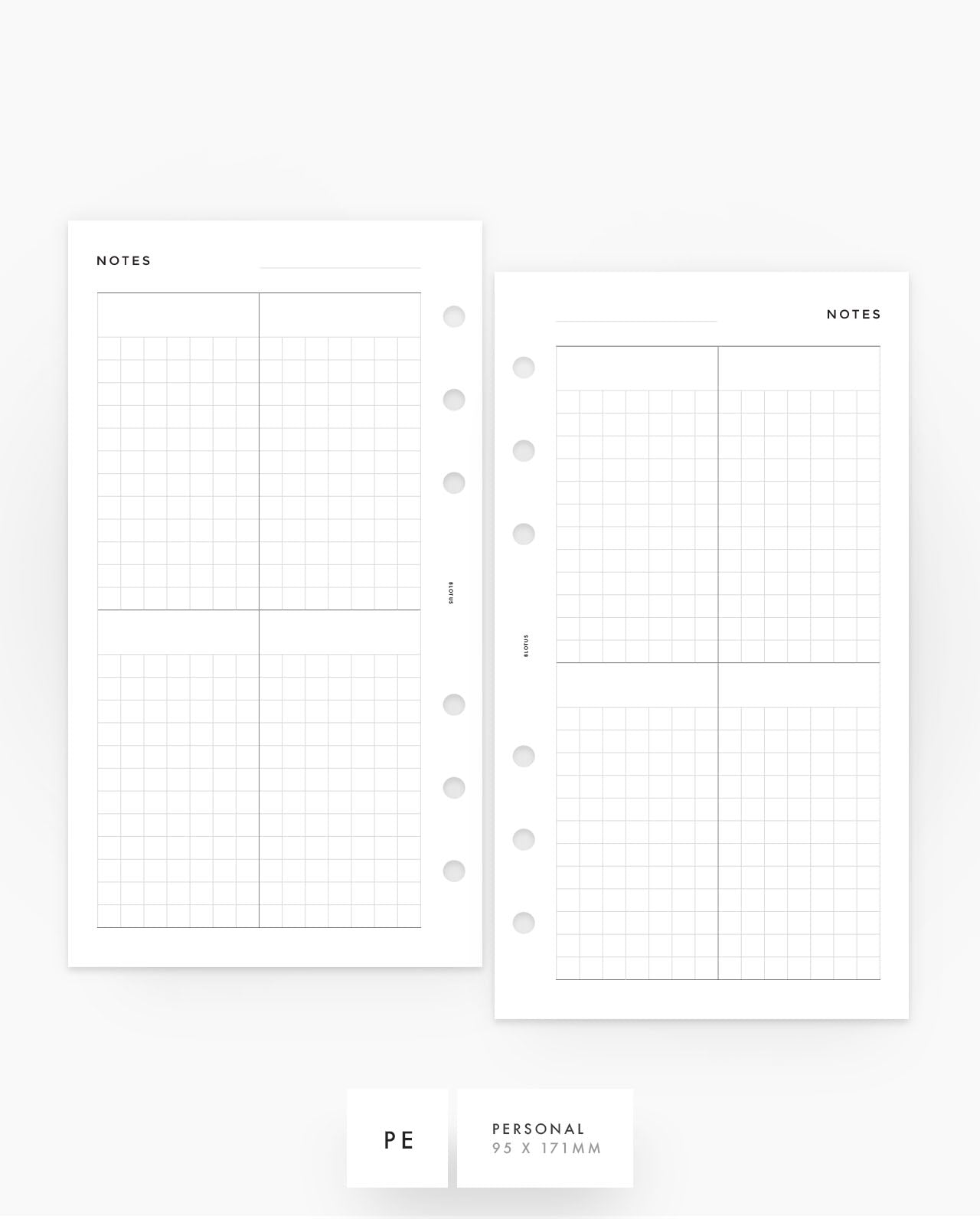 MN112 - Quad Grid Notes - Planner Inserts - SPECIAL ORDER