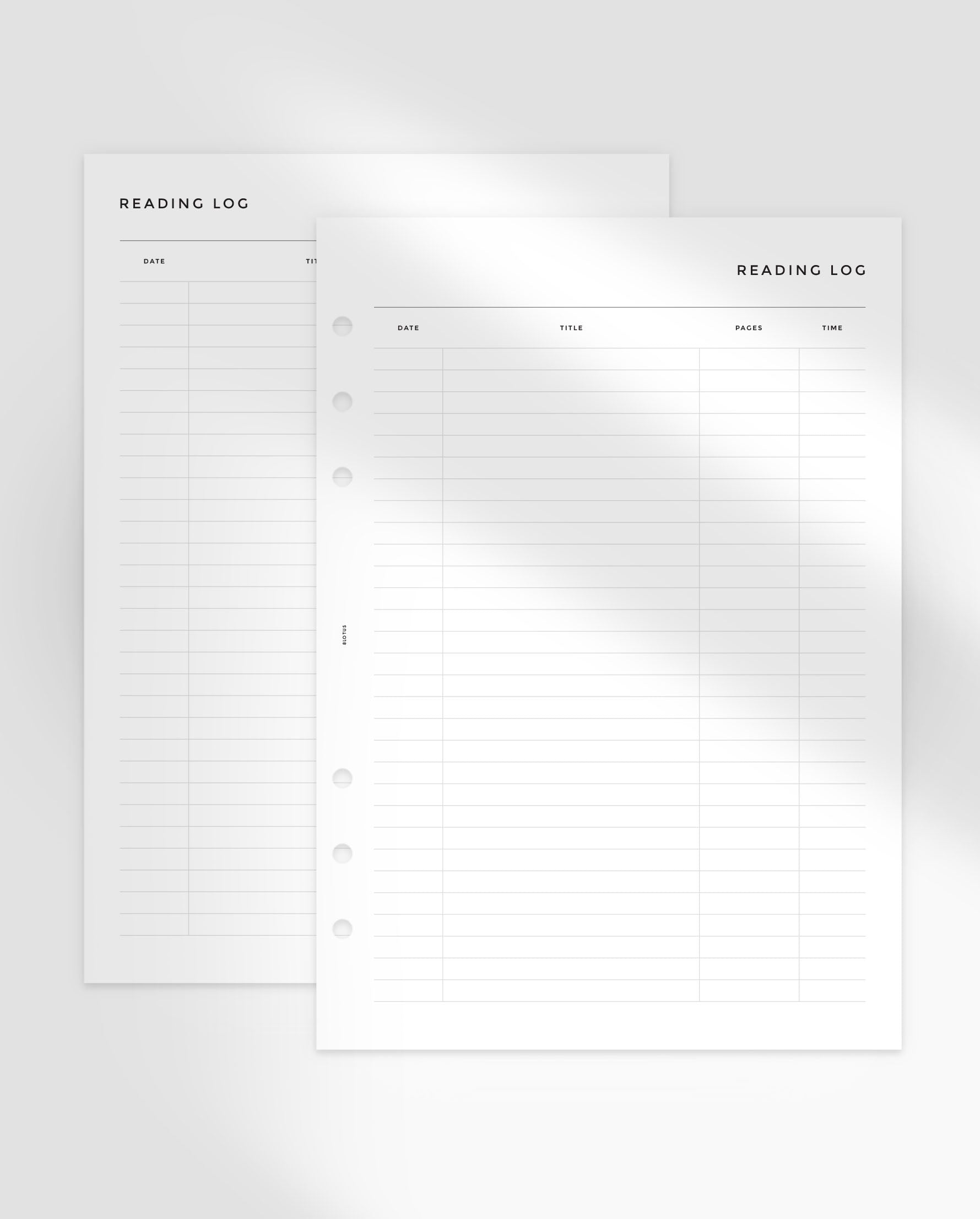 MN245 - Reading Log - Printable Planner Inserts PDF