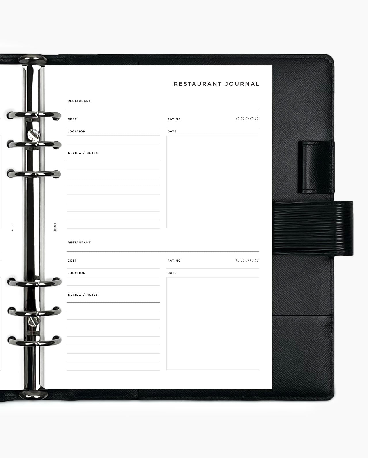 MN260 - Restaurant Journal - Planner Inserts (Special Order)