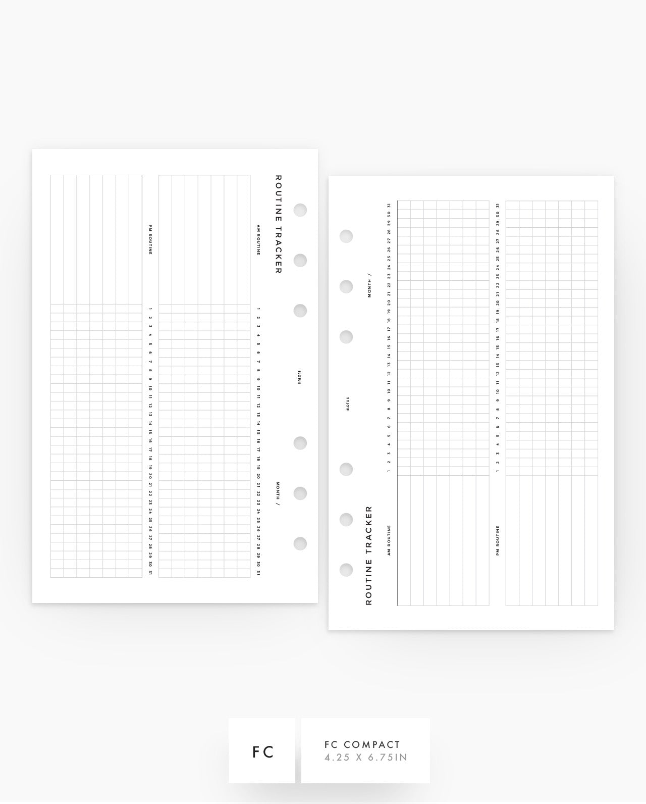 MN278 - Routine Tracker Planner Inserts - SPECIAL ORDER