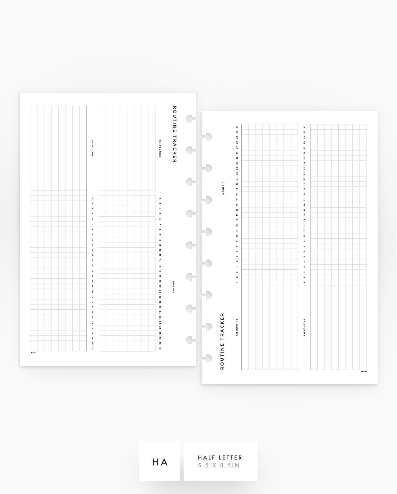 MN278 - Routine Tracker Planner Inserts - SPECIAL ORDER