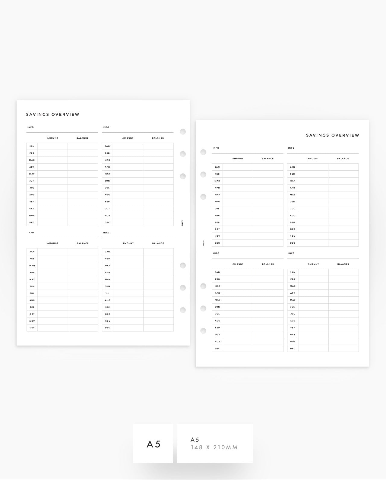 MN191 - Savings Overview Planner Inserts - SPECIAL ORDER
