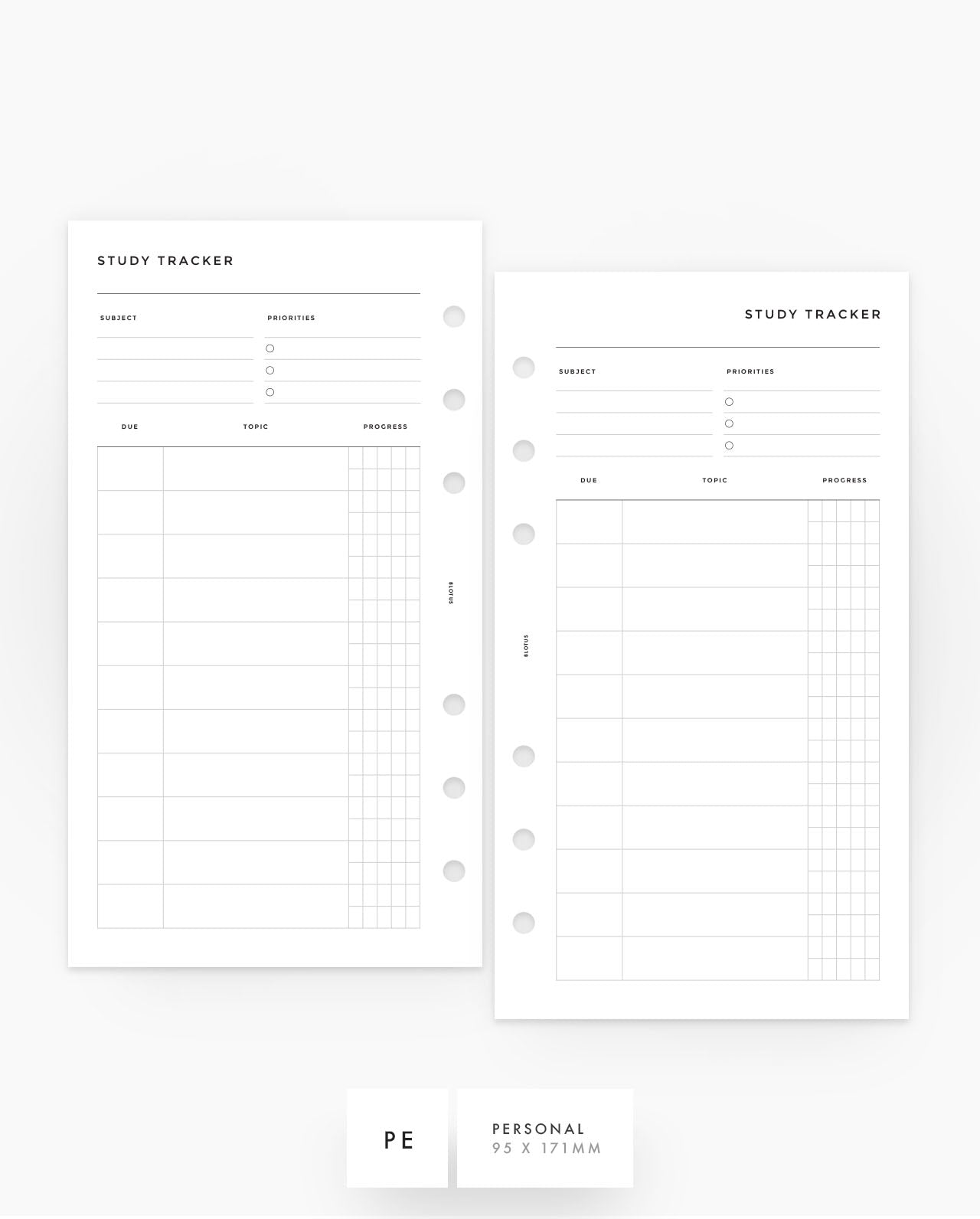 MN163 - Study Tracker Planner Inserts - SPECIAL ORDER