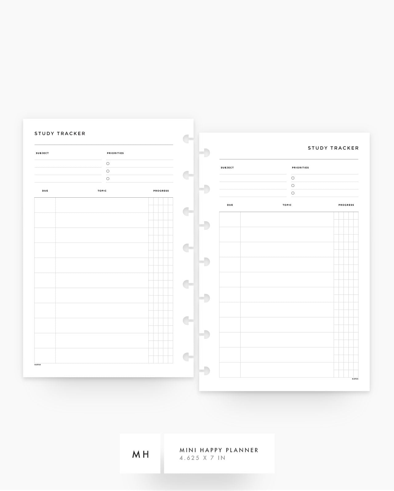 MN163 - Study Tracker Planner Inserts - SPECIAL ORDER