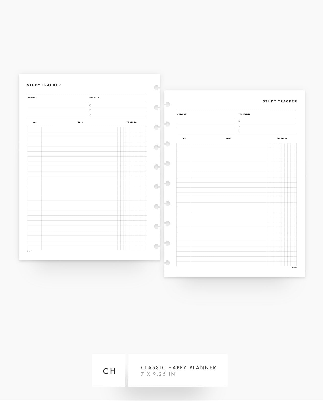 MN163 - Study Tracker Planner Inserts - SPECIAL ORDER