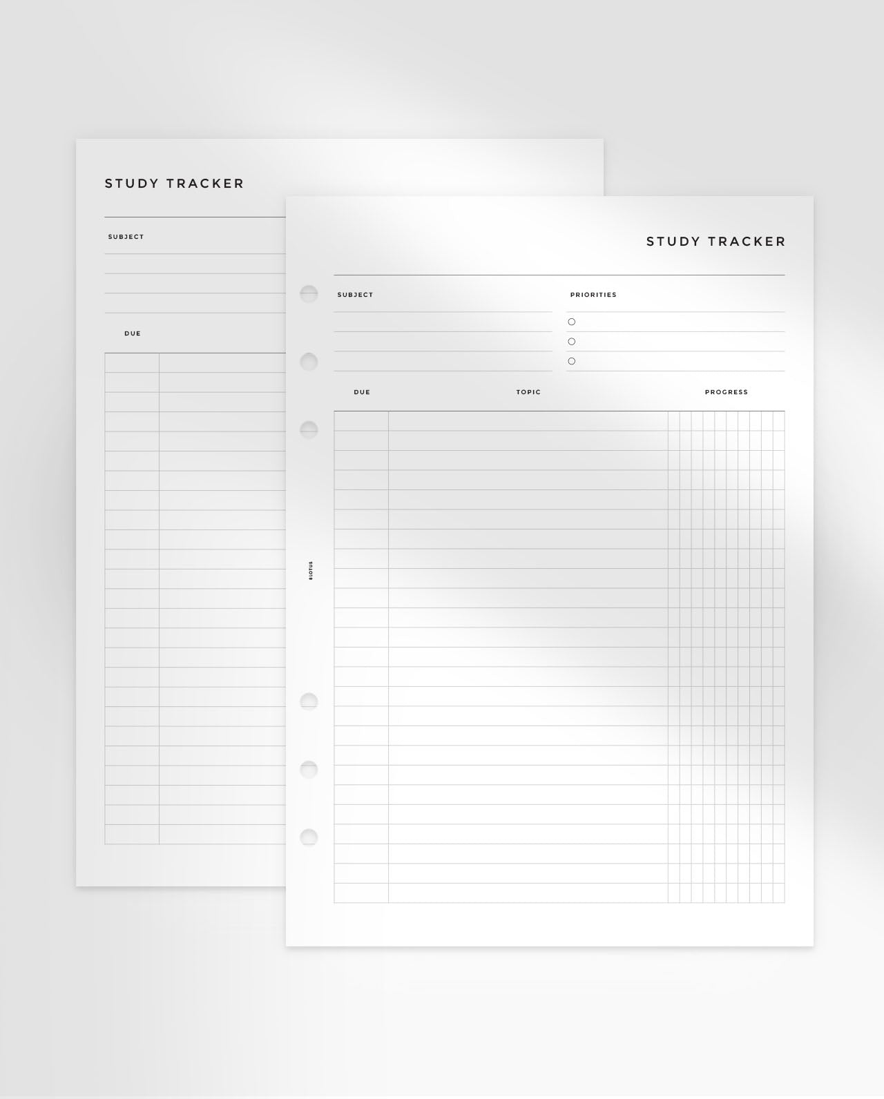Printable - MN163 - Study Tracker Planner Inserts
