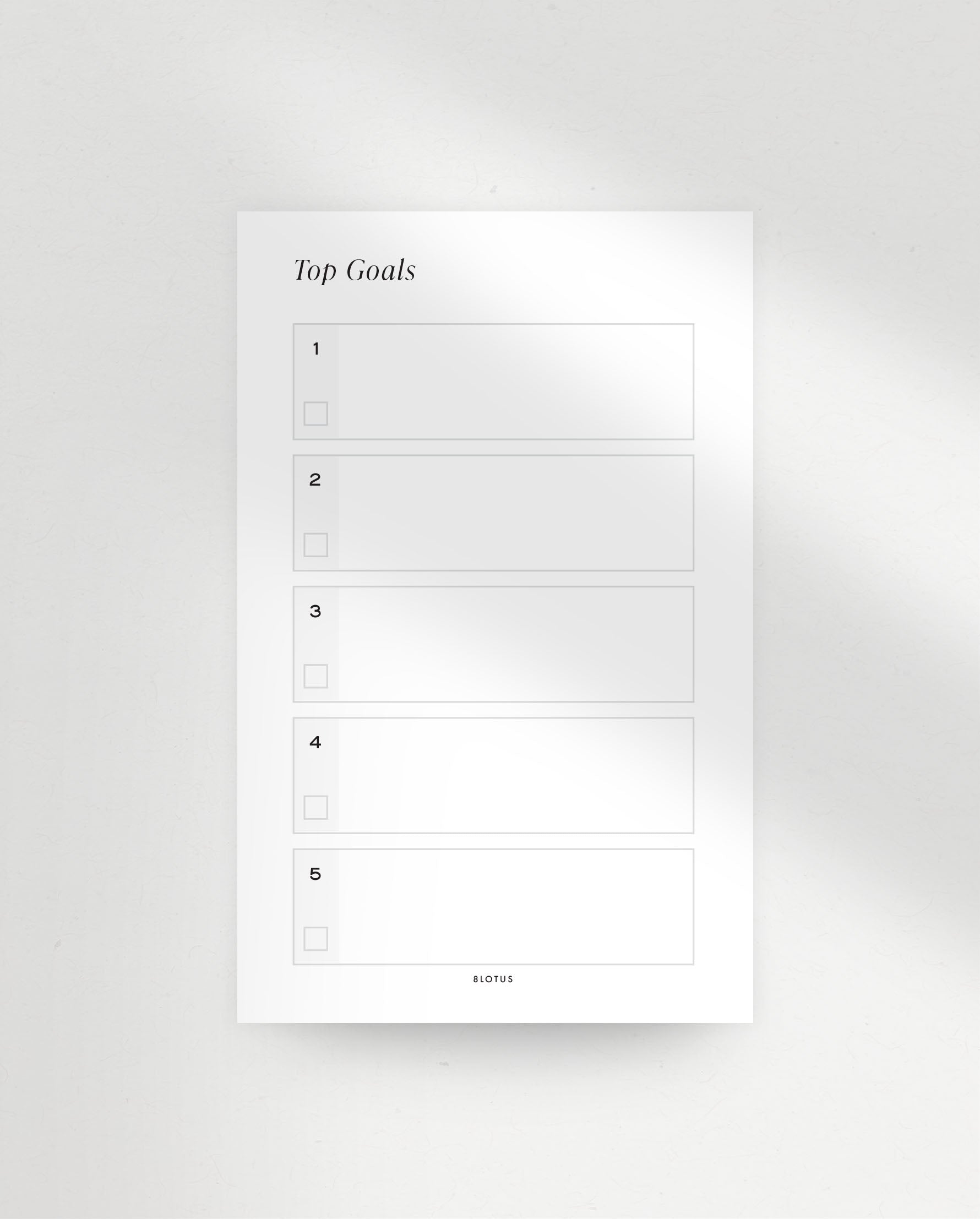 VC003 - Top Goals - Vertical Planner Card