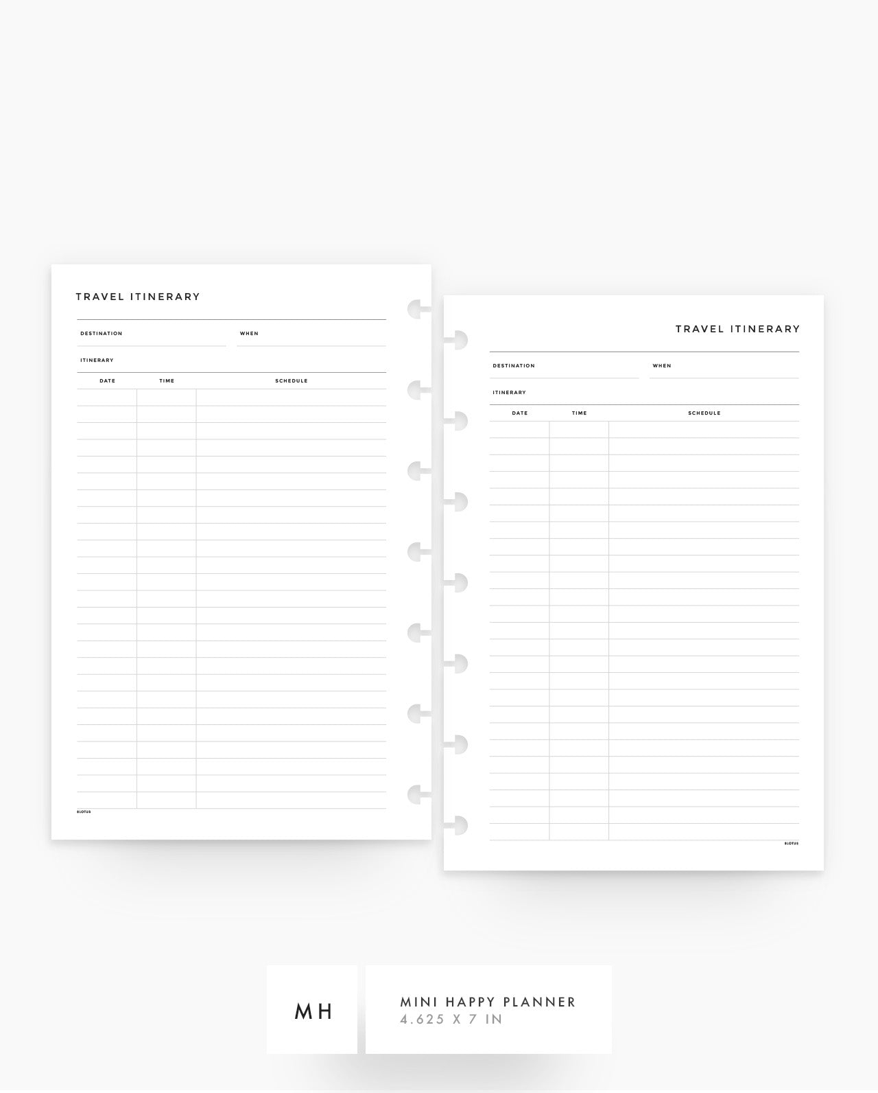 MN276 - Travel Itinerary Planner Inserts - SPECIAL ORDER