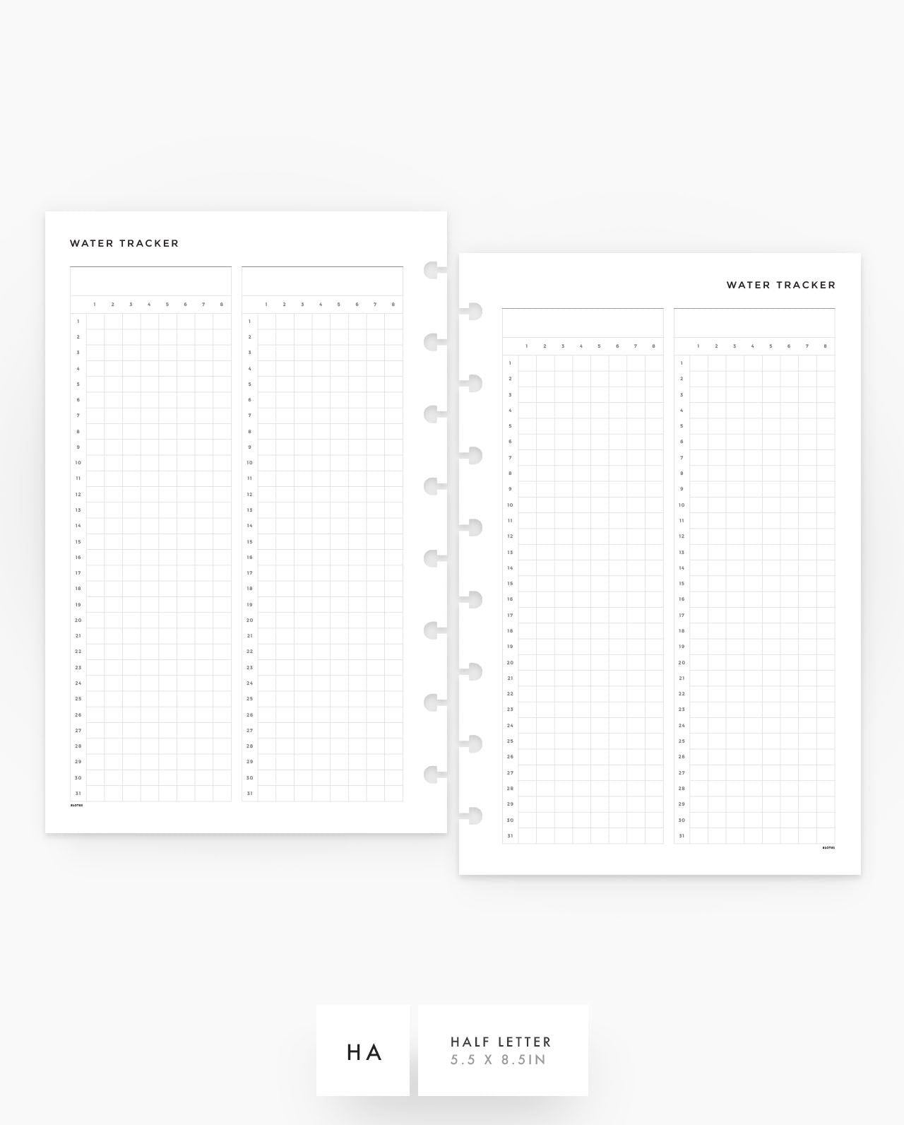 MN113 - Water Tracker - Planner Inserts - SPECIAL ORDER