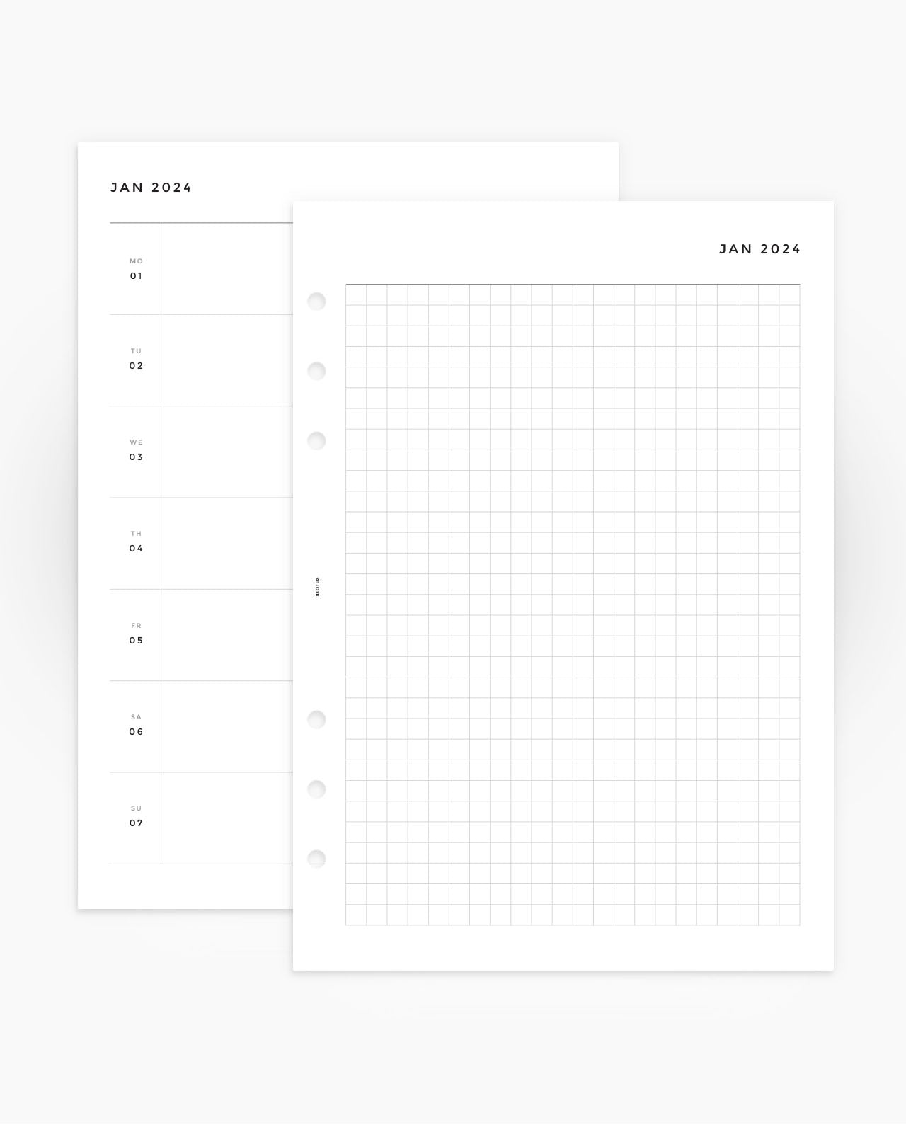 MN041 - 2024 Weekly Horizontal & Grid Planner Inserts - WO2P
