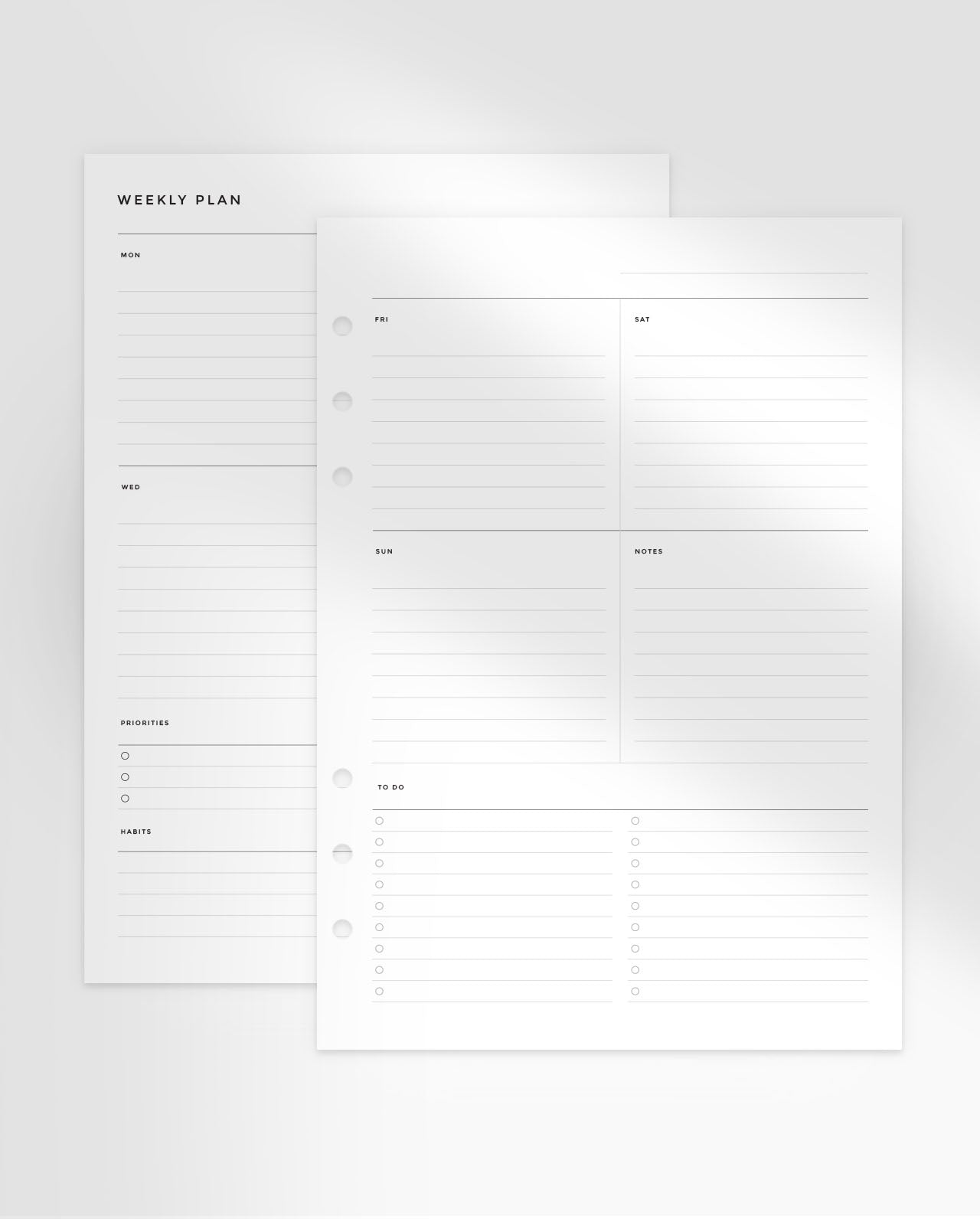 MN072 - Weekly Planner Inserts - Printable PDF