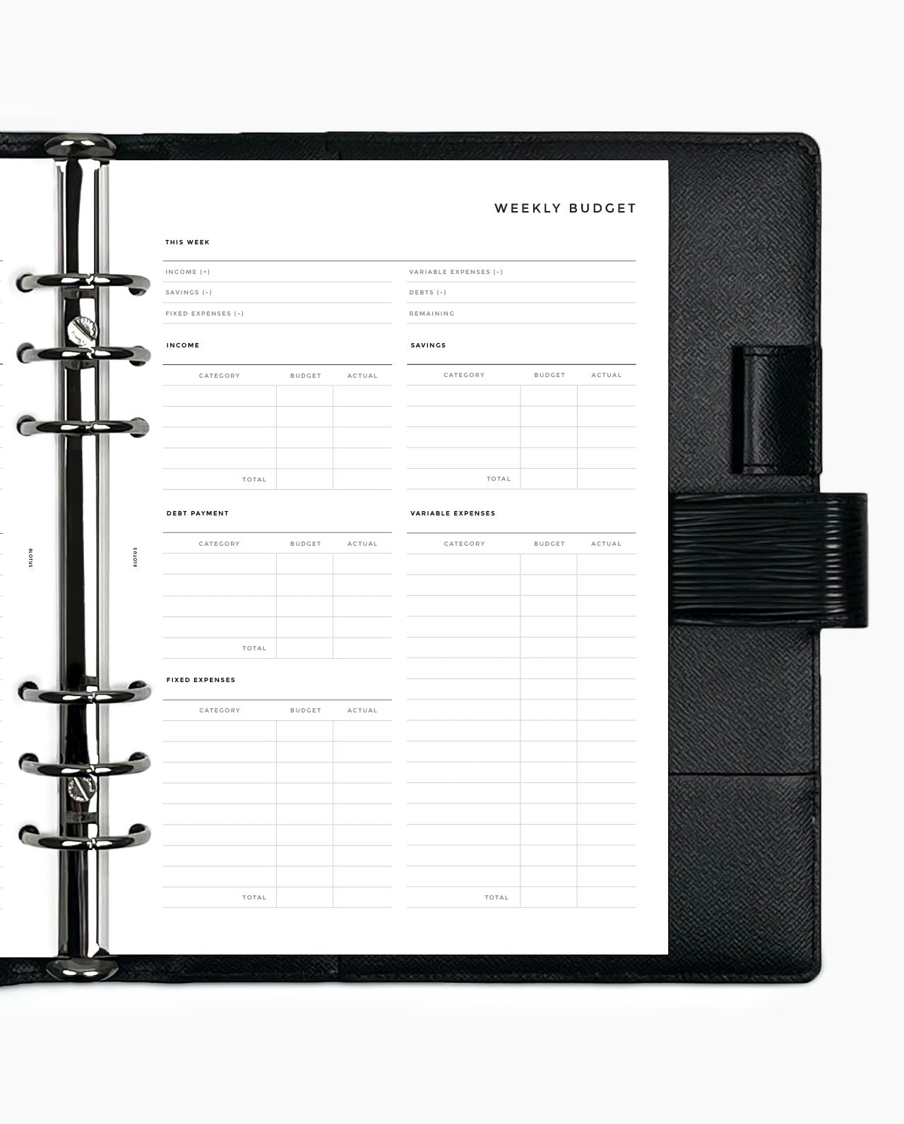 MN162 - Weekly Budget Planner Inserts - SPECIAL ORDER