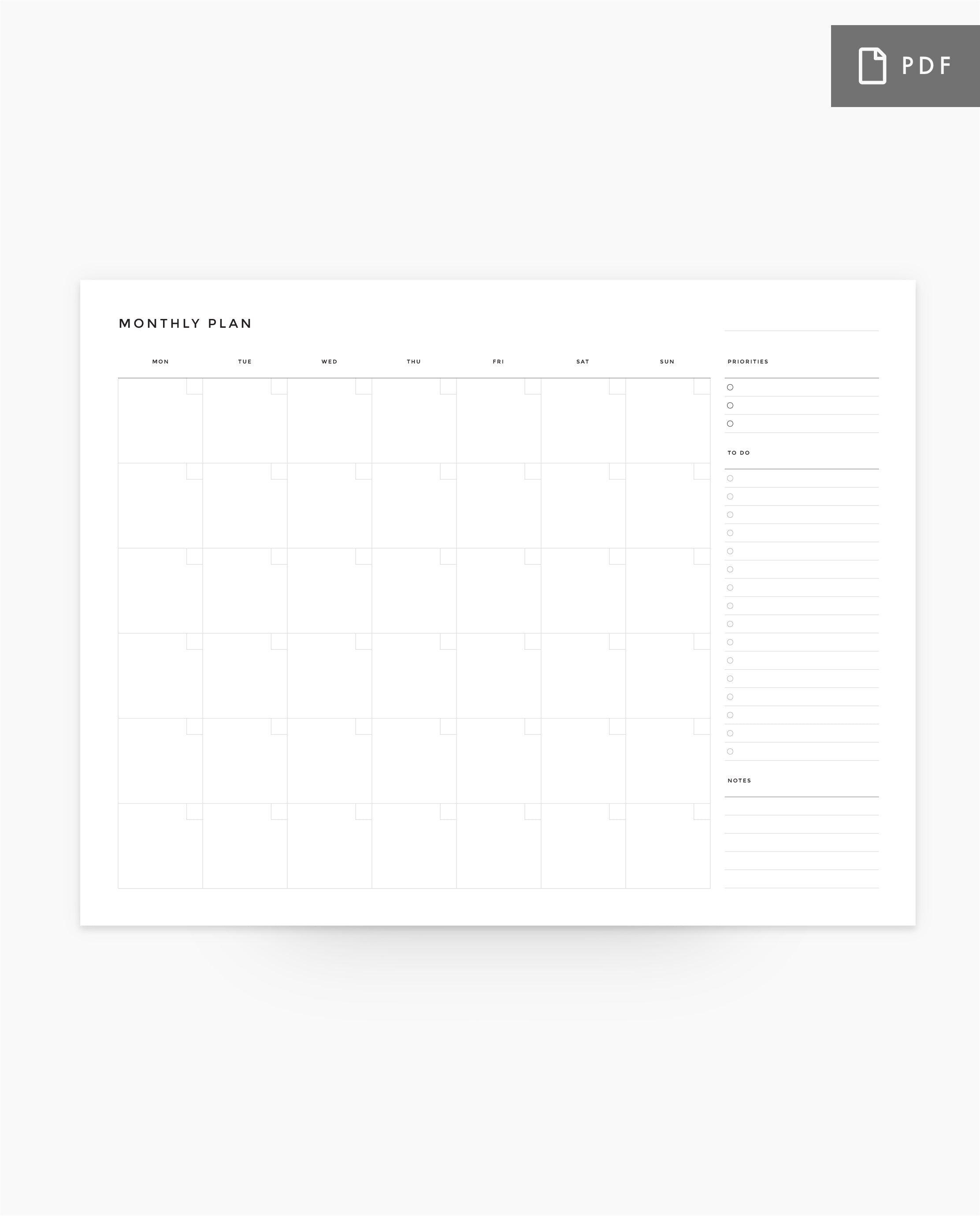 Monthly Planner - Printable Desk Pad