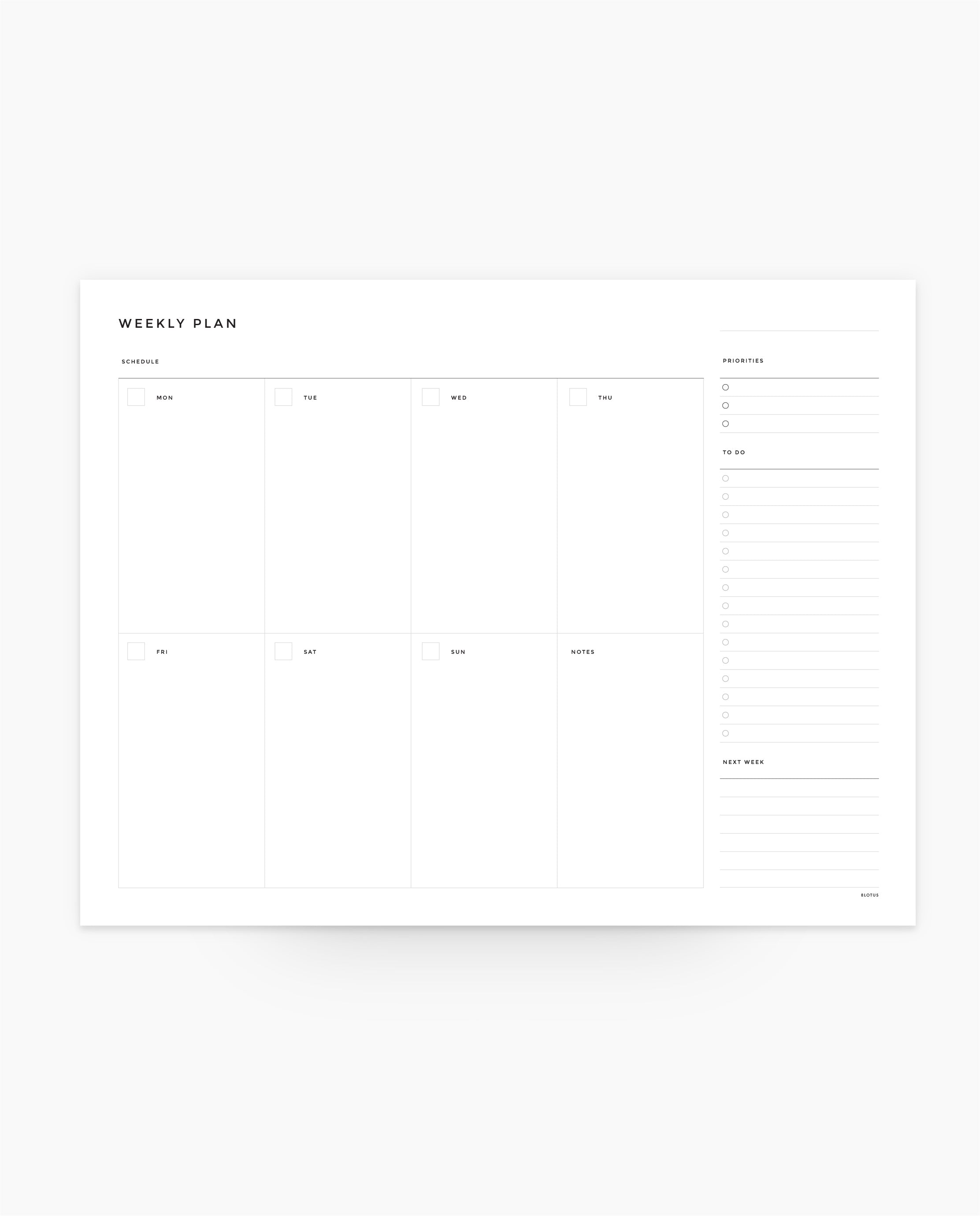 Weekly Planner - Vertical Box - Desk pad