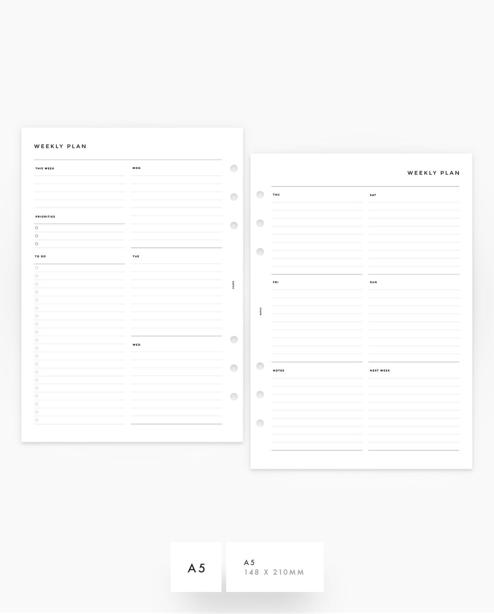 MN166 - WEEKLY VERTICAL BOX - Lined (Special Order)