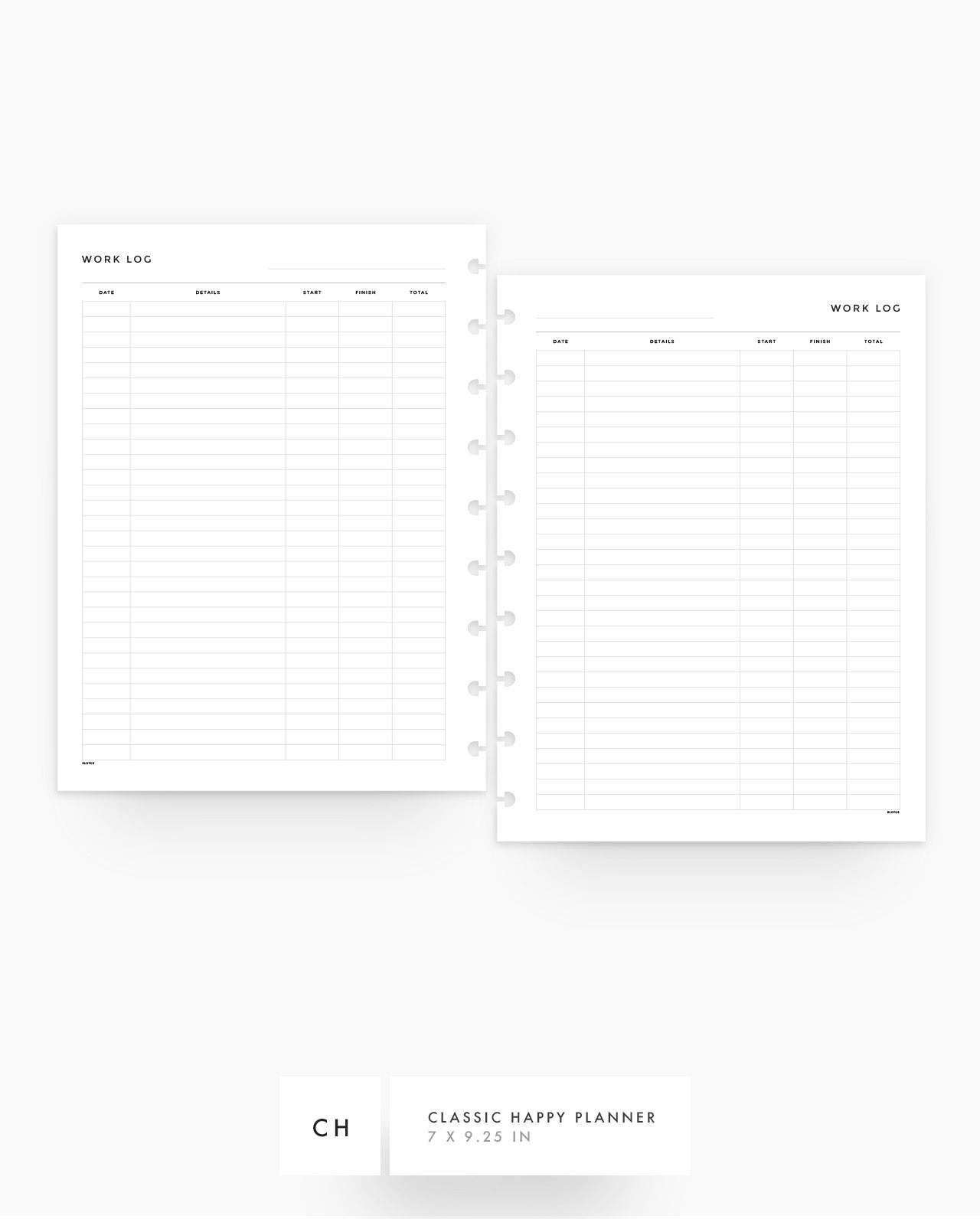 MN255 - Work Log Planner Inserts - SPECIAL ORDER