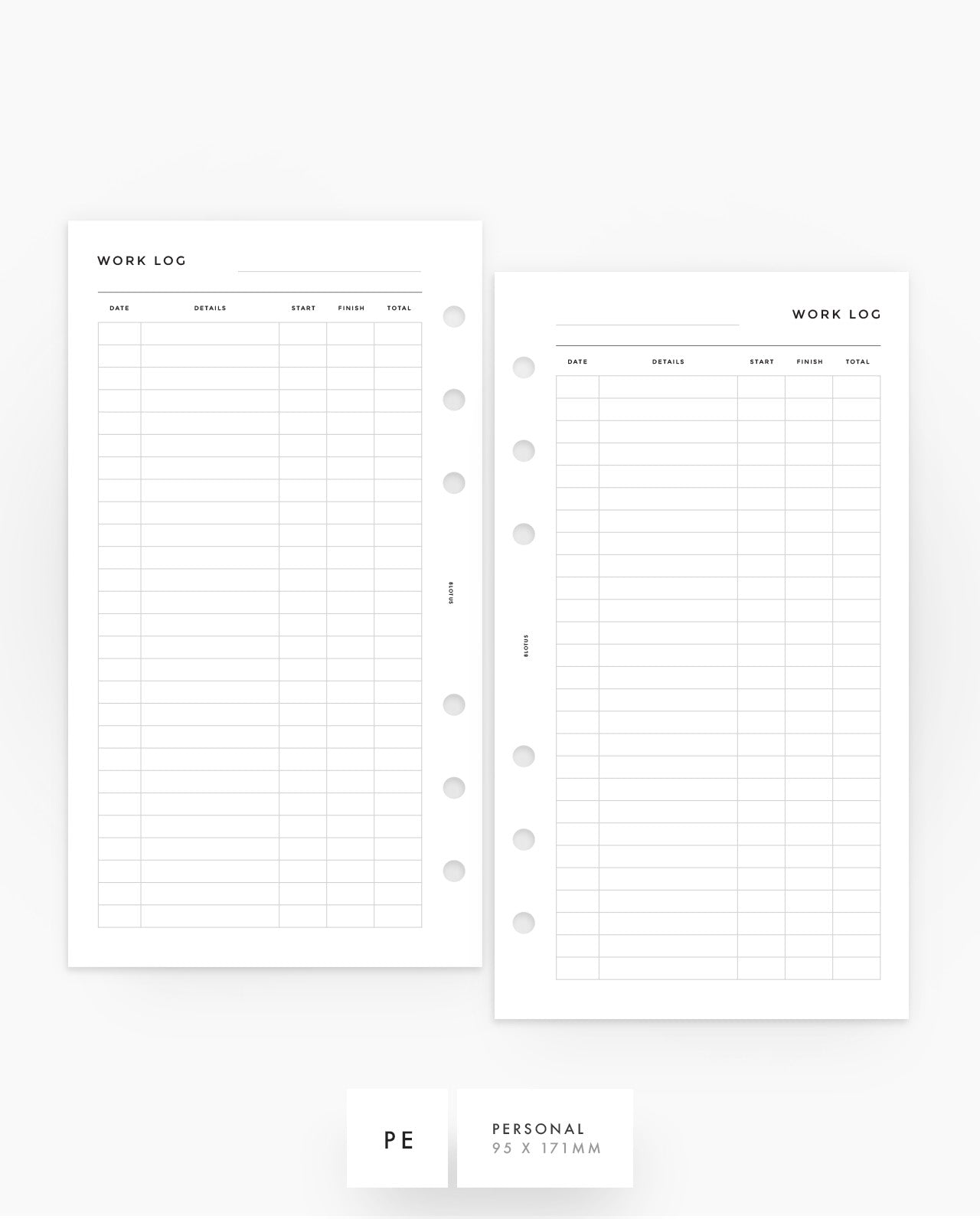MN255 - Work Log Planner Inserts - SPECIAL ORDER