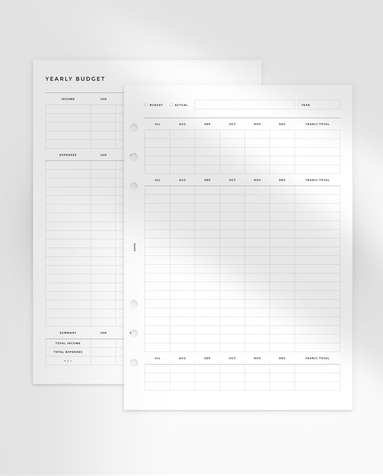 MN281 - Yearly Budget Planner Inserts - SPECIAL ORDER