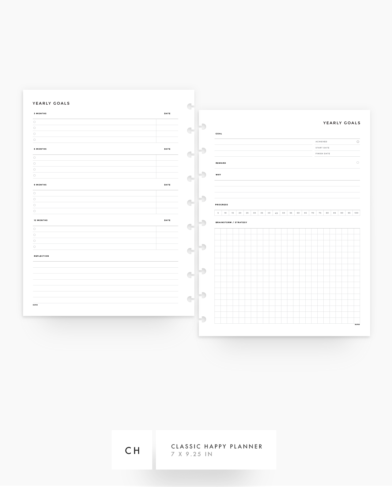 MN193 - Yearly Goals Planner Inserts - SPECIAL ORDER