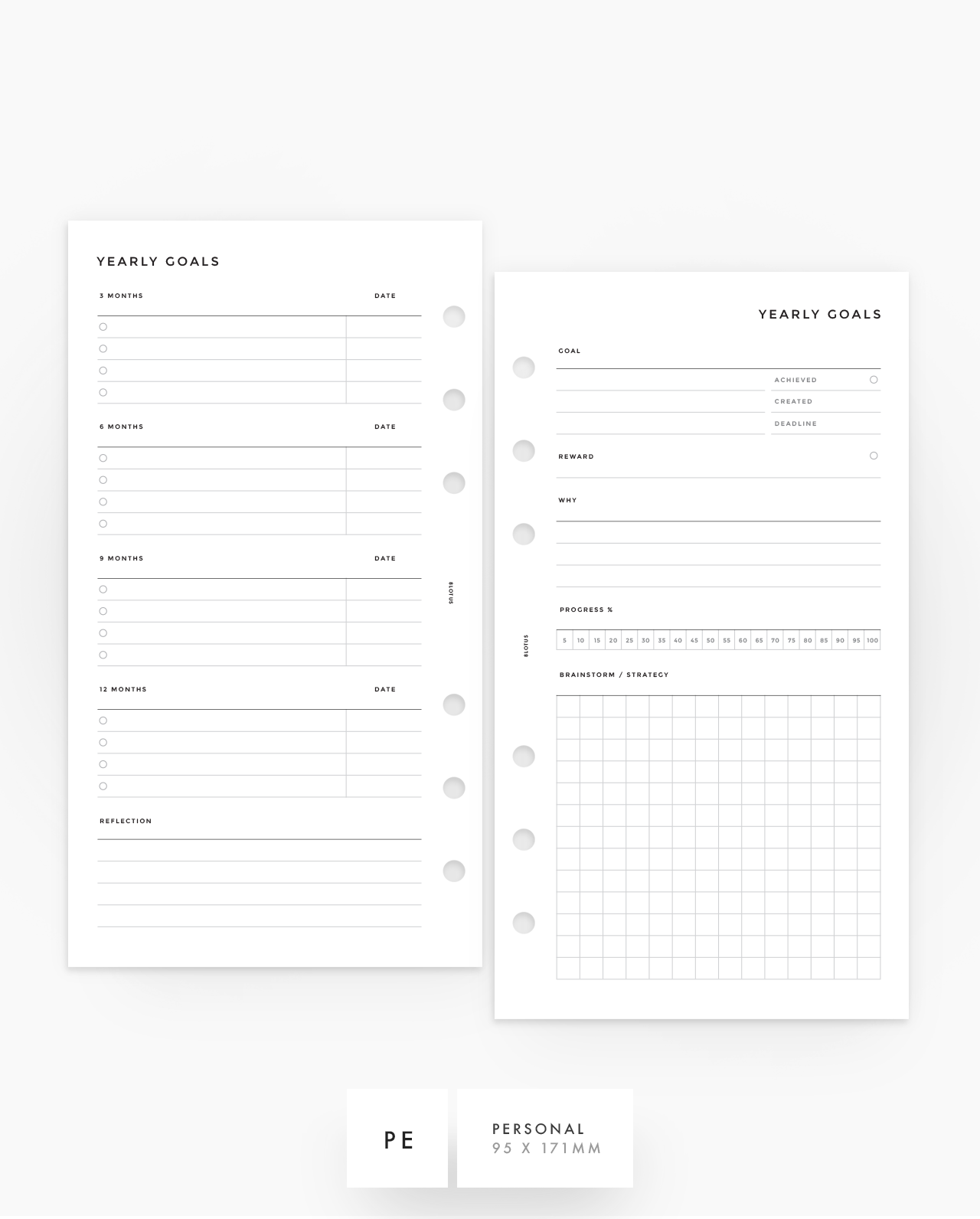 MN193 - Yearly Goals Planner Inserts - SPECIAL ORDER
