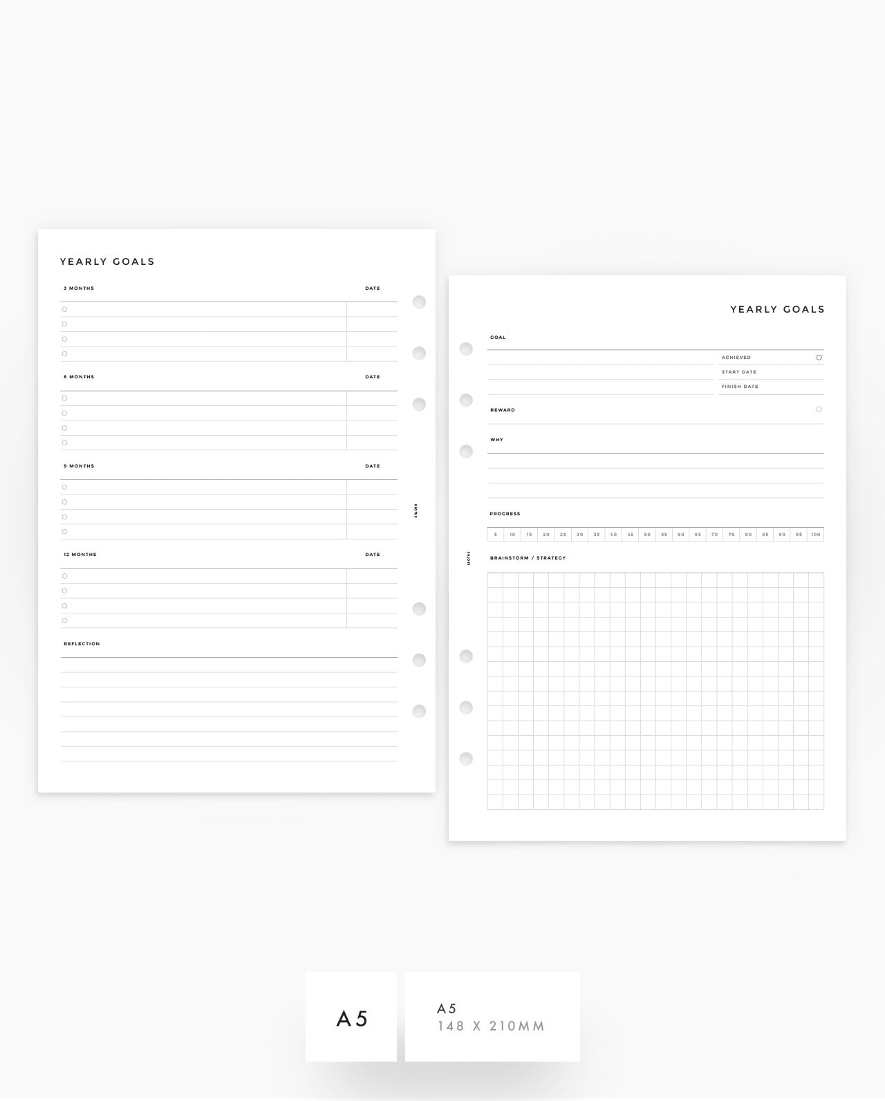 MN193 - Yearly Goals Planner Inserts - SPECIAL ORDER