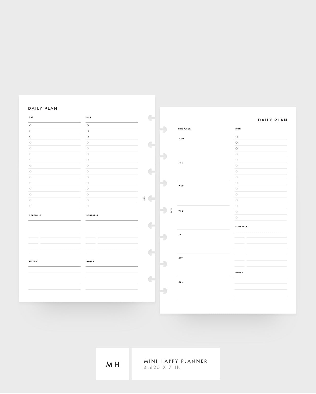 MN080 - Daily Planner - To Do, Schedule, Notes - 2D01P / WO4P