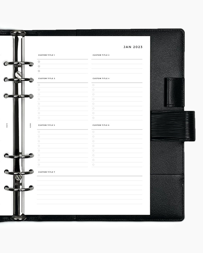 Dated Weekly Horizontal Planner Insert Special Order 8LOTUS
