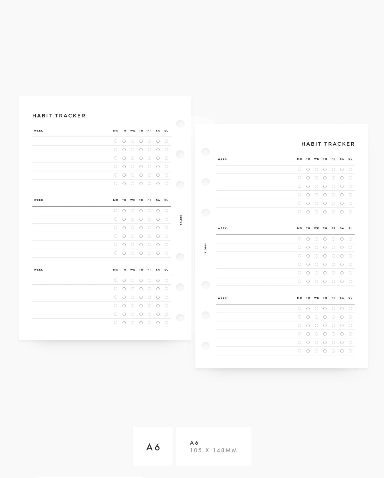Pocket Monthly Habit Tracker Fold-Out Planner Insert Refill, 3.2 x