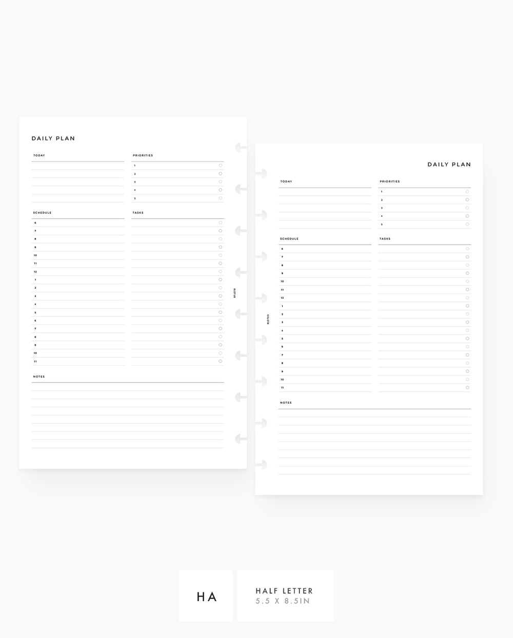 Printable Daily Hourly Planner Insert - 8Lotus