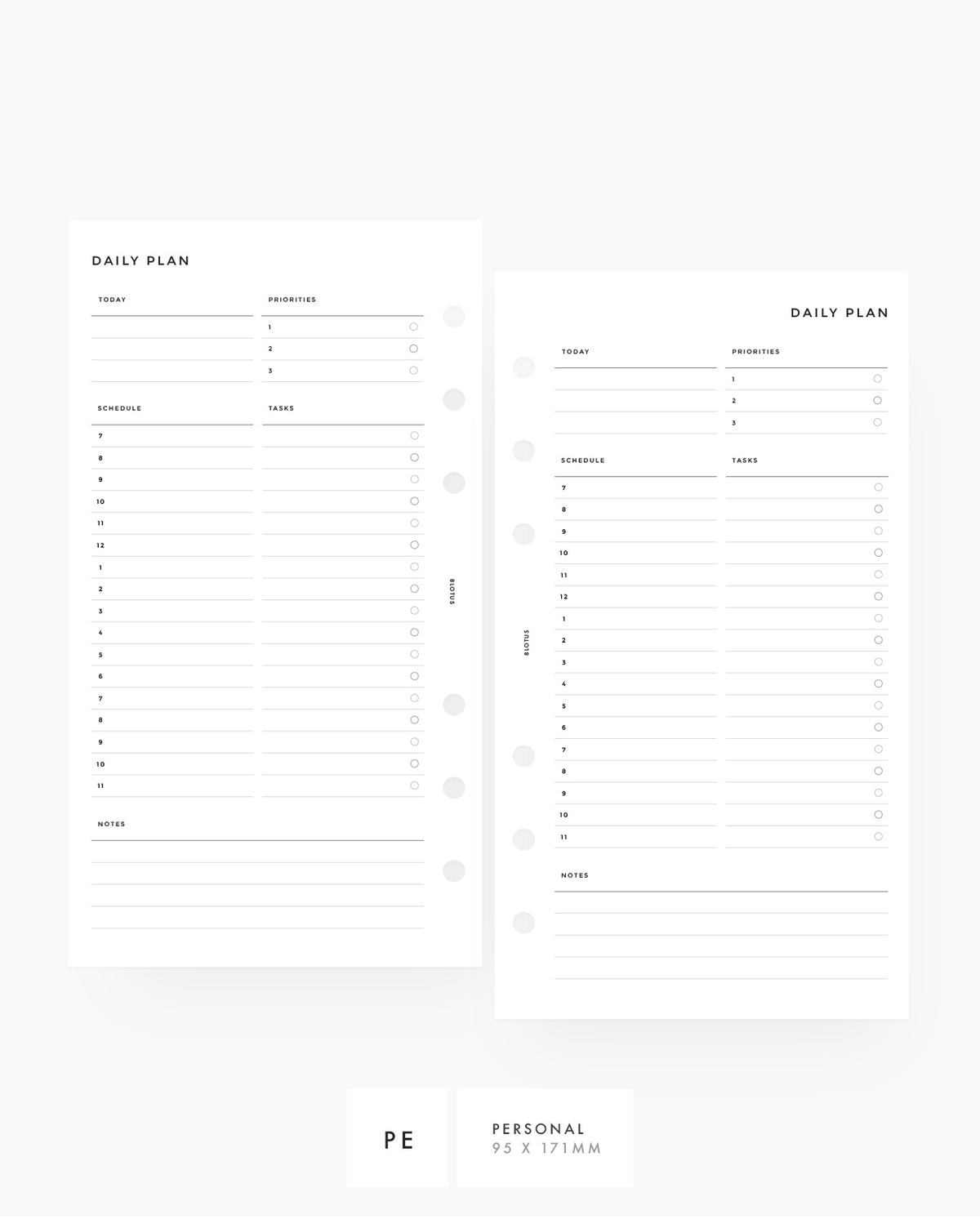 Printable Daily Hourly Planner Insert 8Lotus