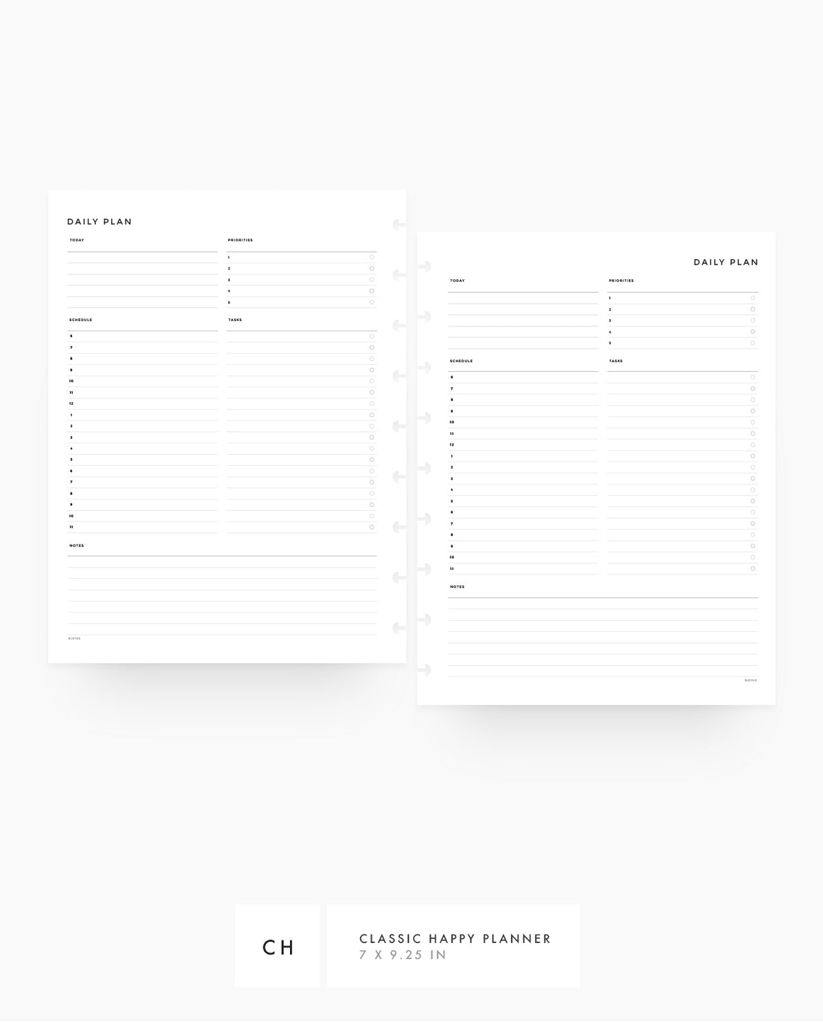Printable Daily Hourly Planner Insert 8Lotus