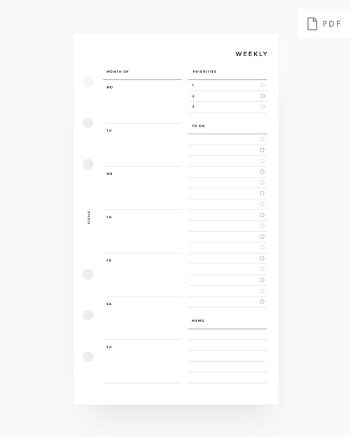 Printable Weekly Overview Planner Insert - 8Lotus
