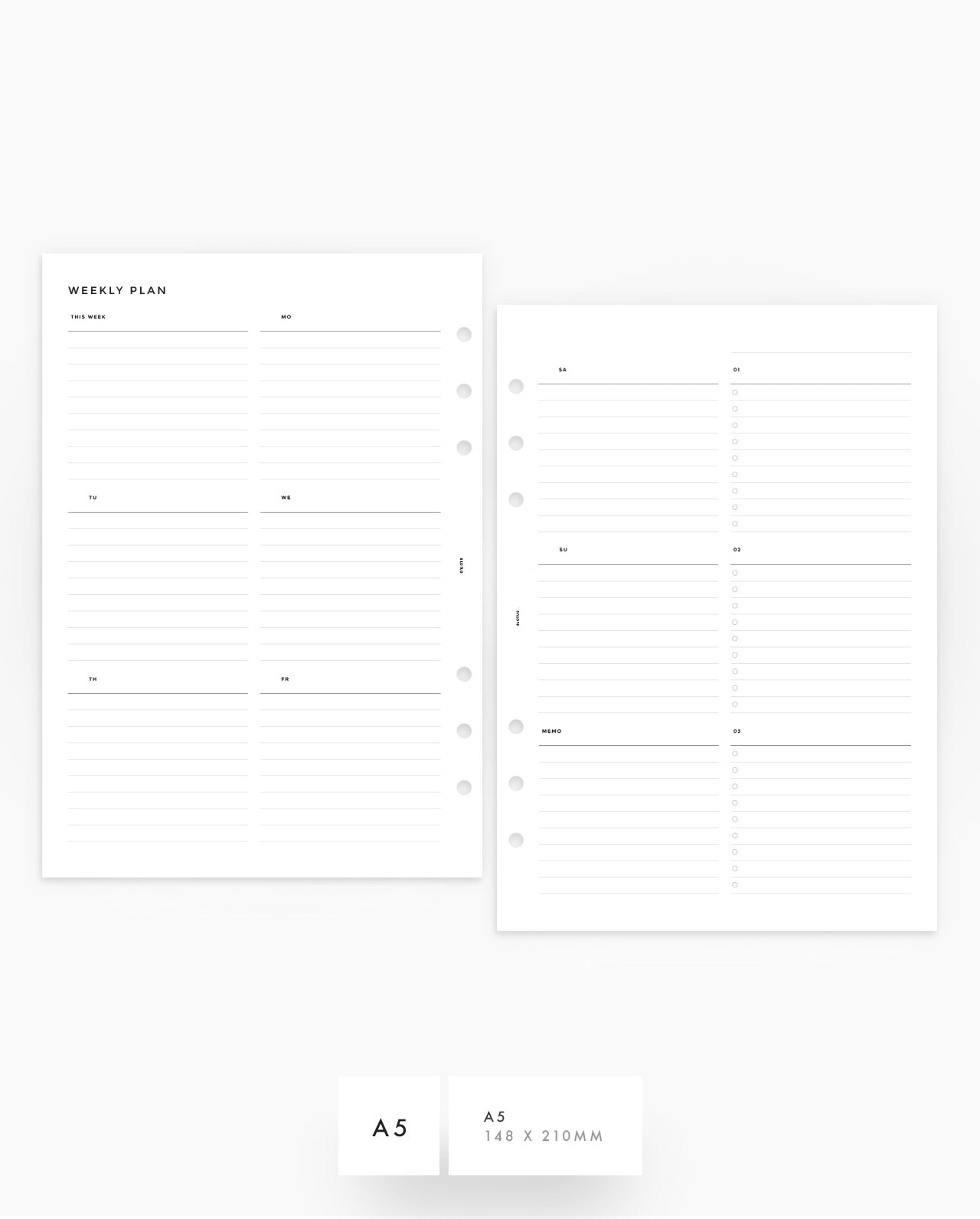 MN135 - Weekly Planner - Lined - PDF