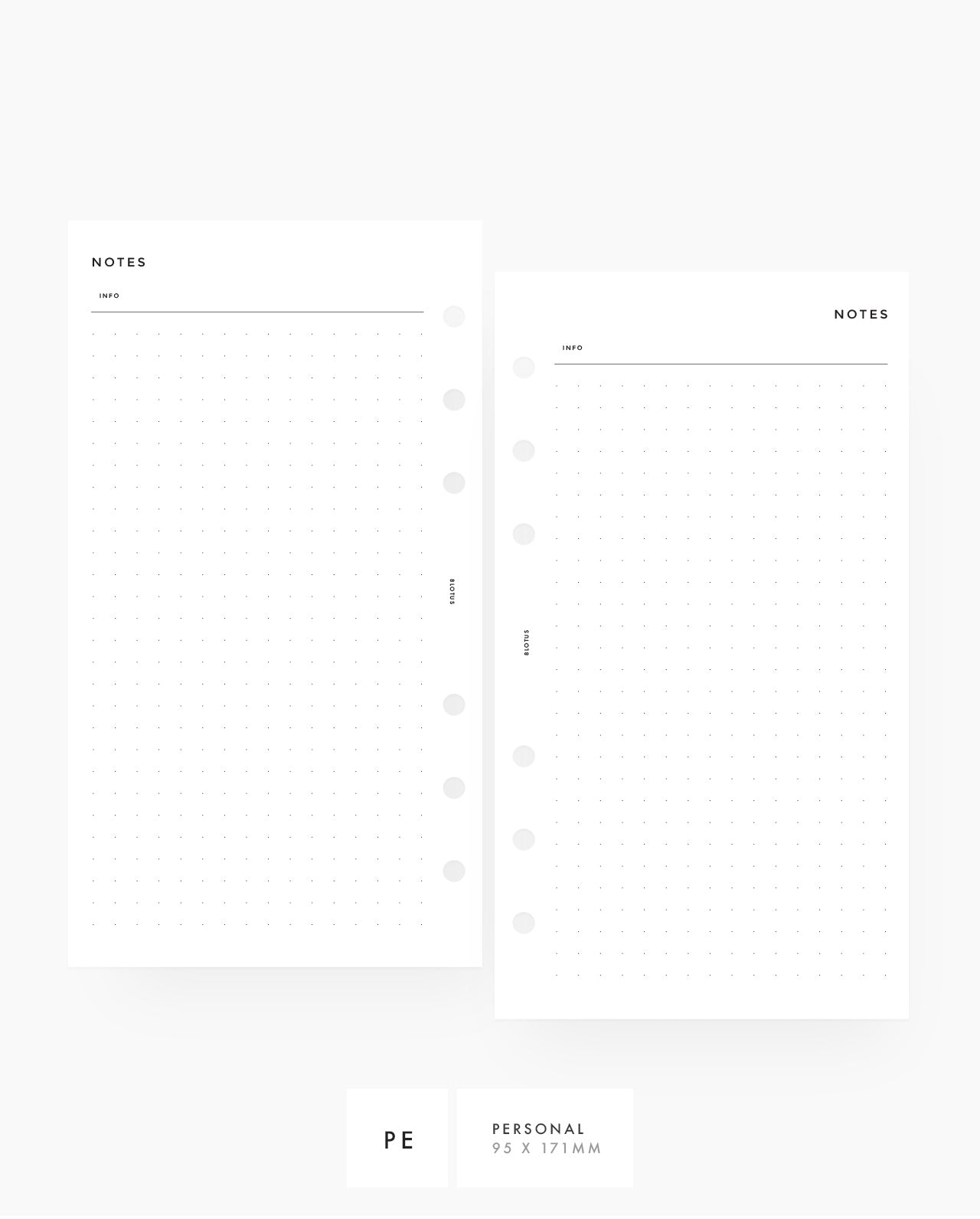 Dot Grid Printable Planner Inserts Personal Rings