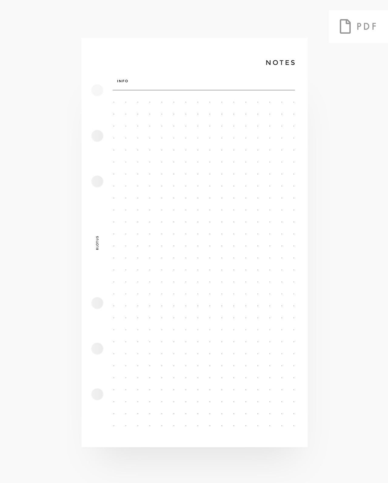 Dot Grid Printable Planner Inserts 