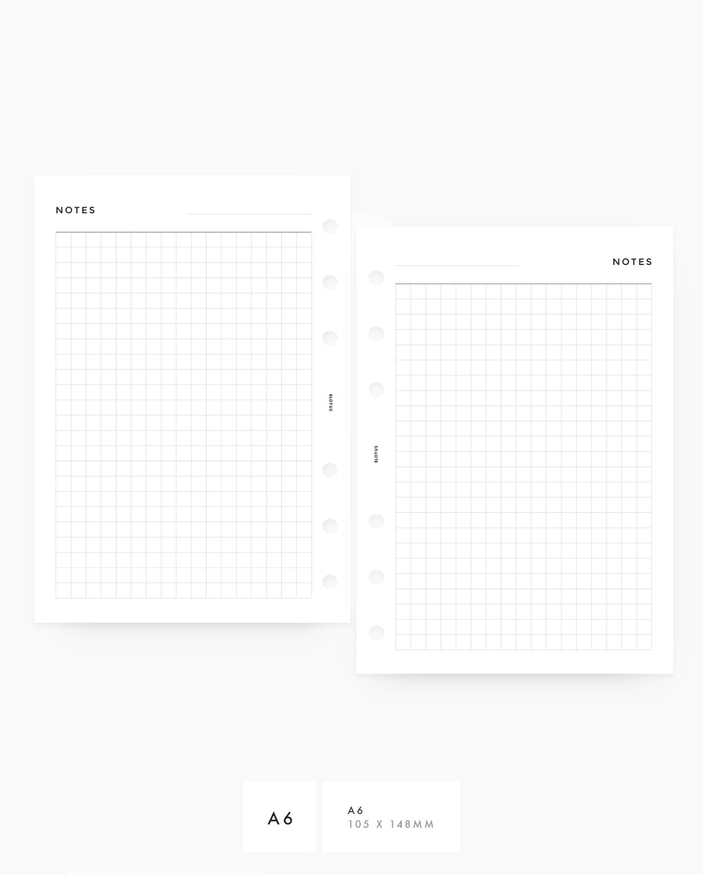 Minimal Grid Notes Planner Inserts - 8Lotus