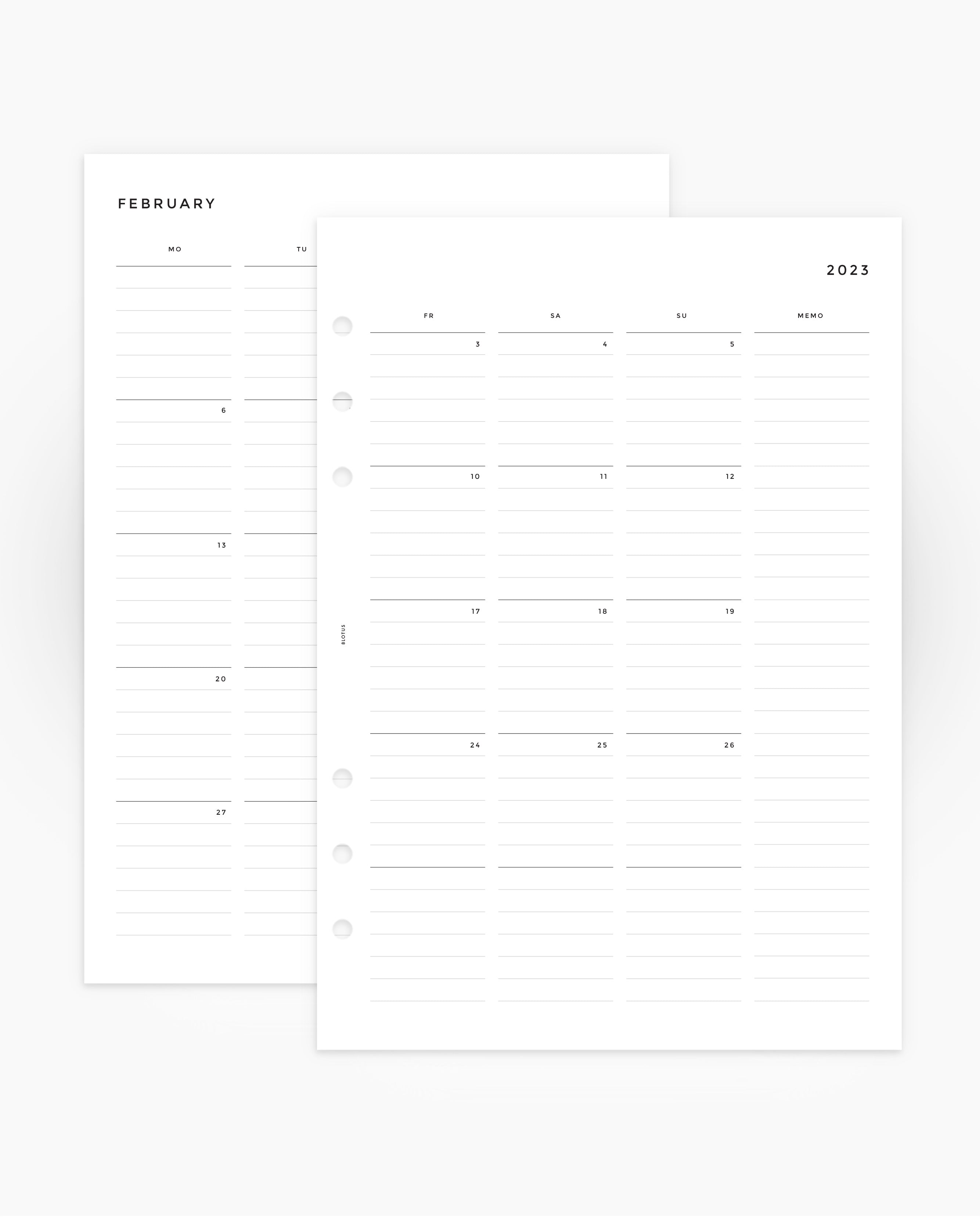 MN016L - 2023 Monthly Planner - Lined- MO4P