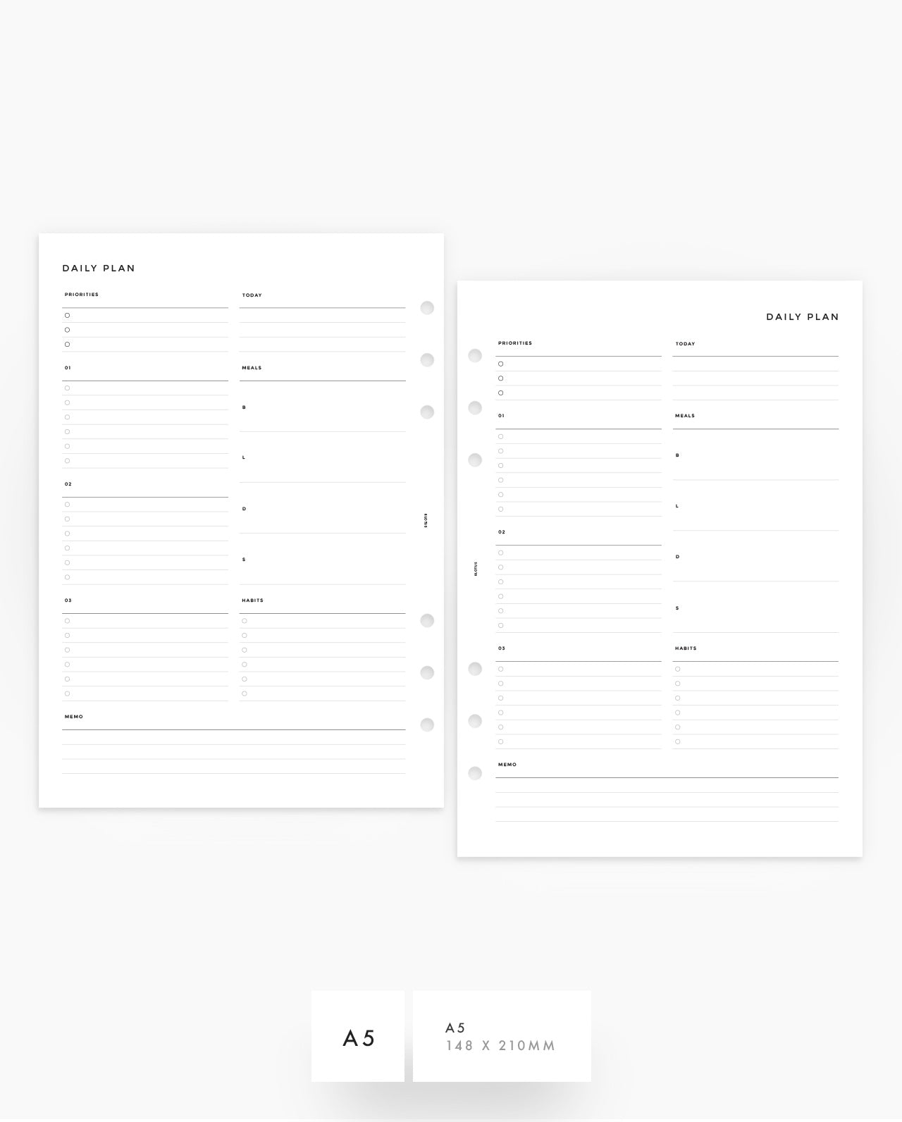 MN017 - Daily Planner - Lists, Menu, Habits - PDF