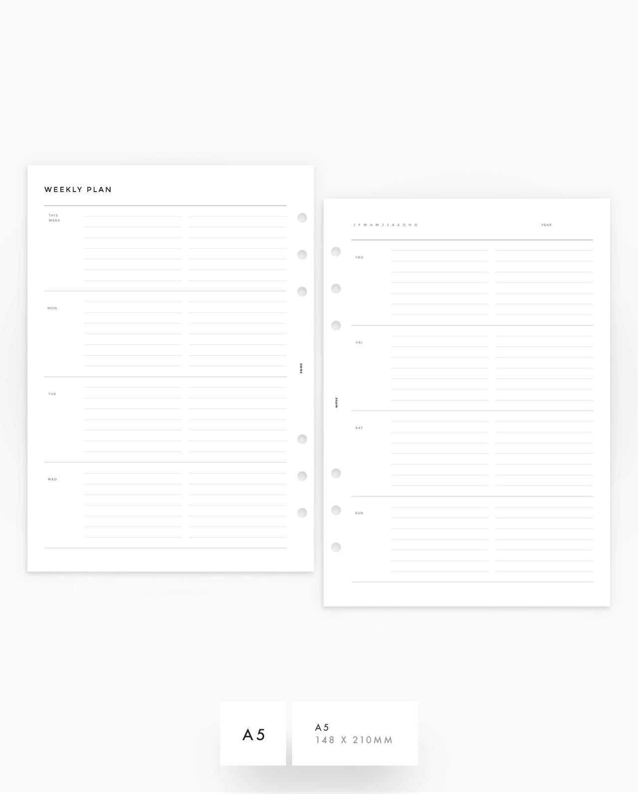 MN019L - Weekly Horizontal Planner - LINED - PDF