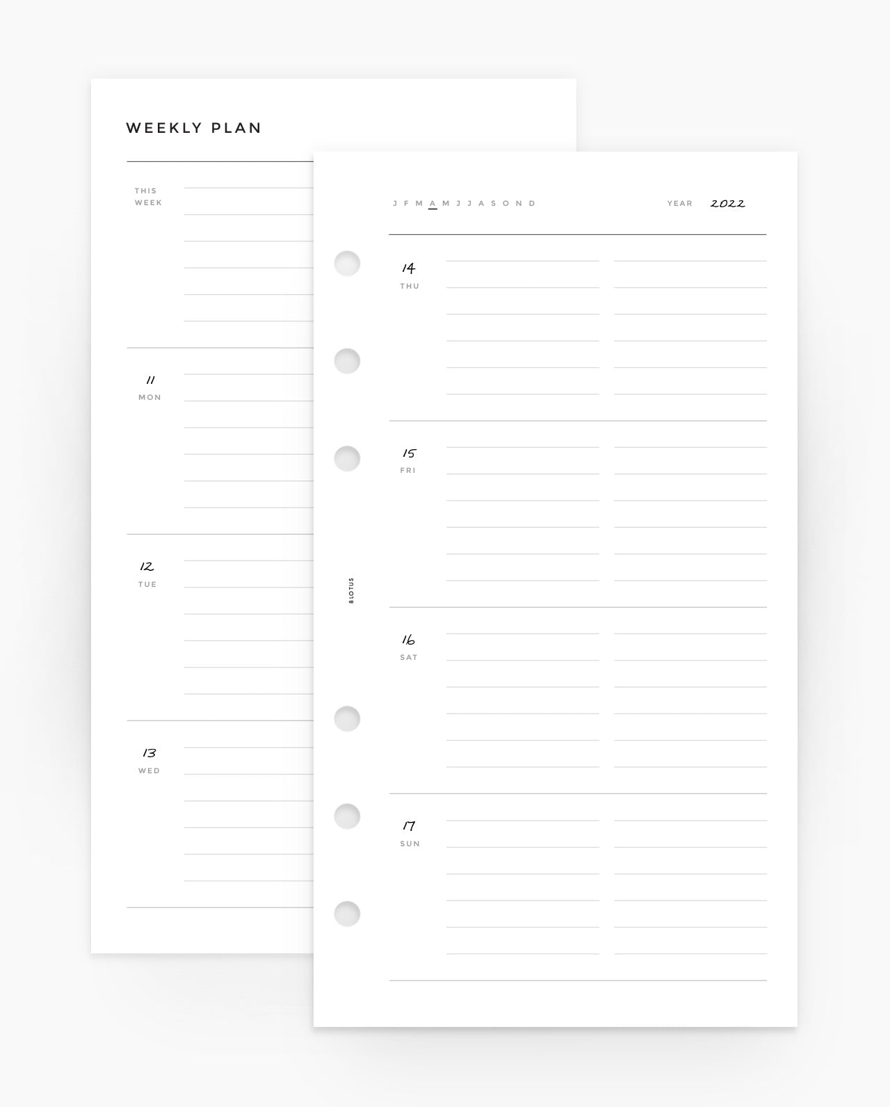 MN019L - Weekly Horizontal Planner - LINED - PDF