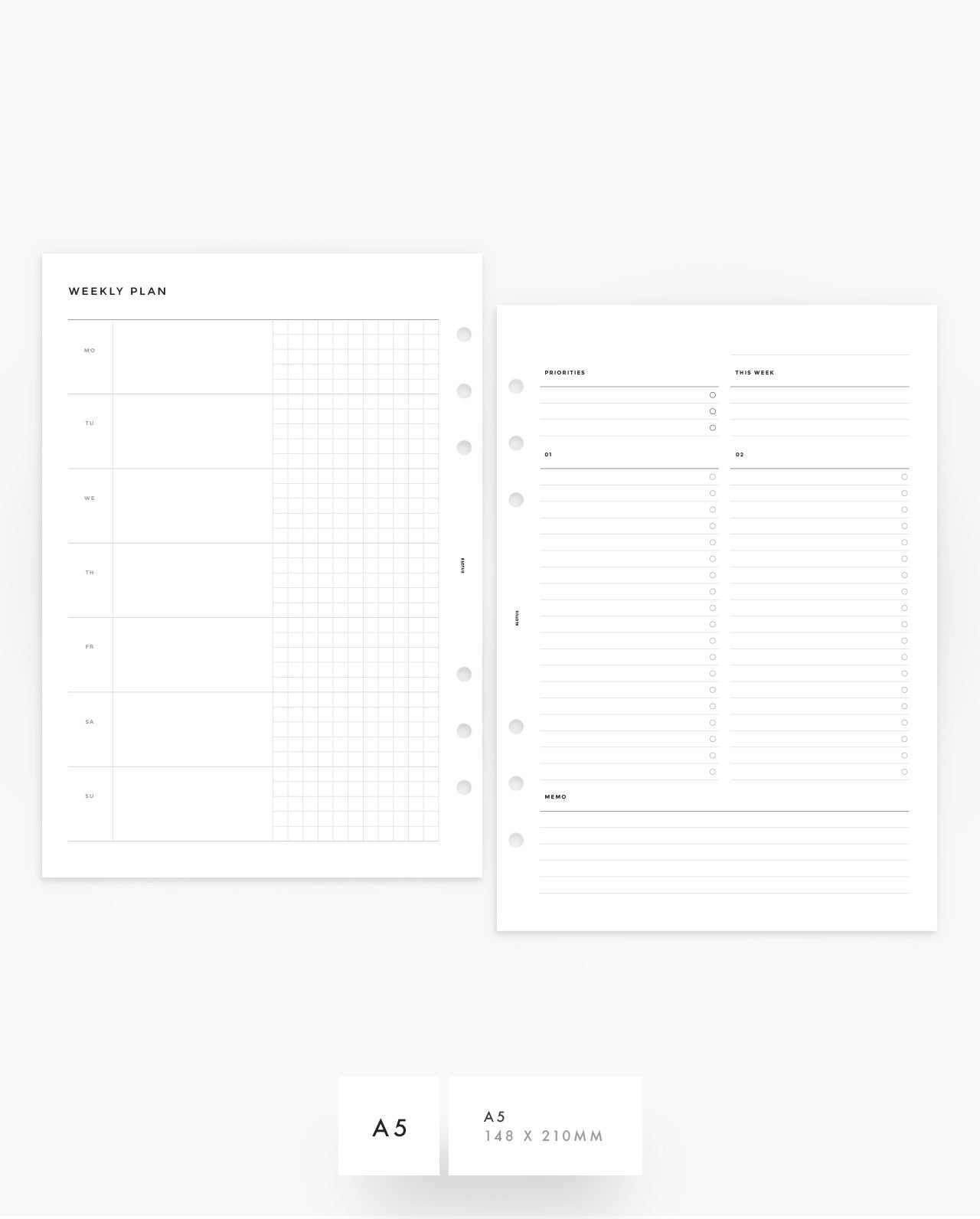 MN024HG - Weekly Horizontal Custom Lists - Half Grid - PDF