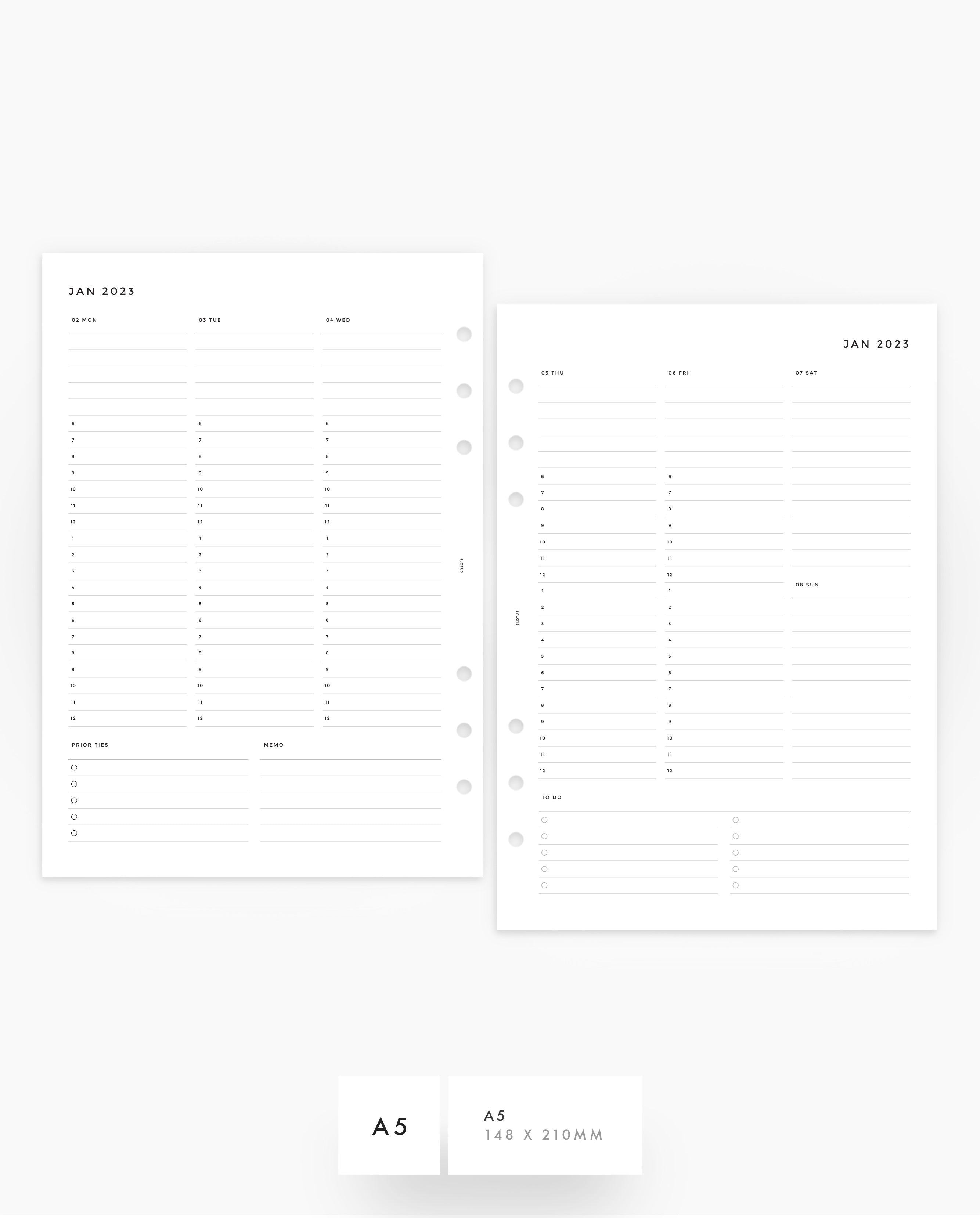 MN025 - 2023 Weekly Planner - HOURLY - WO2P