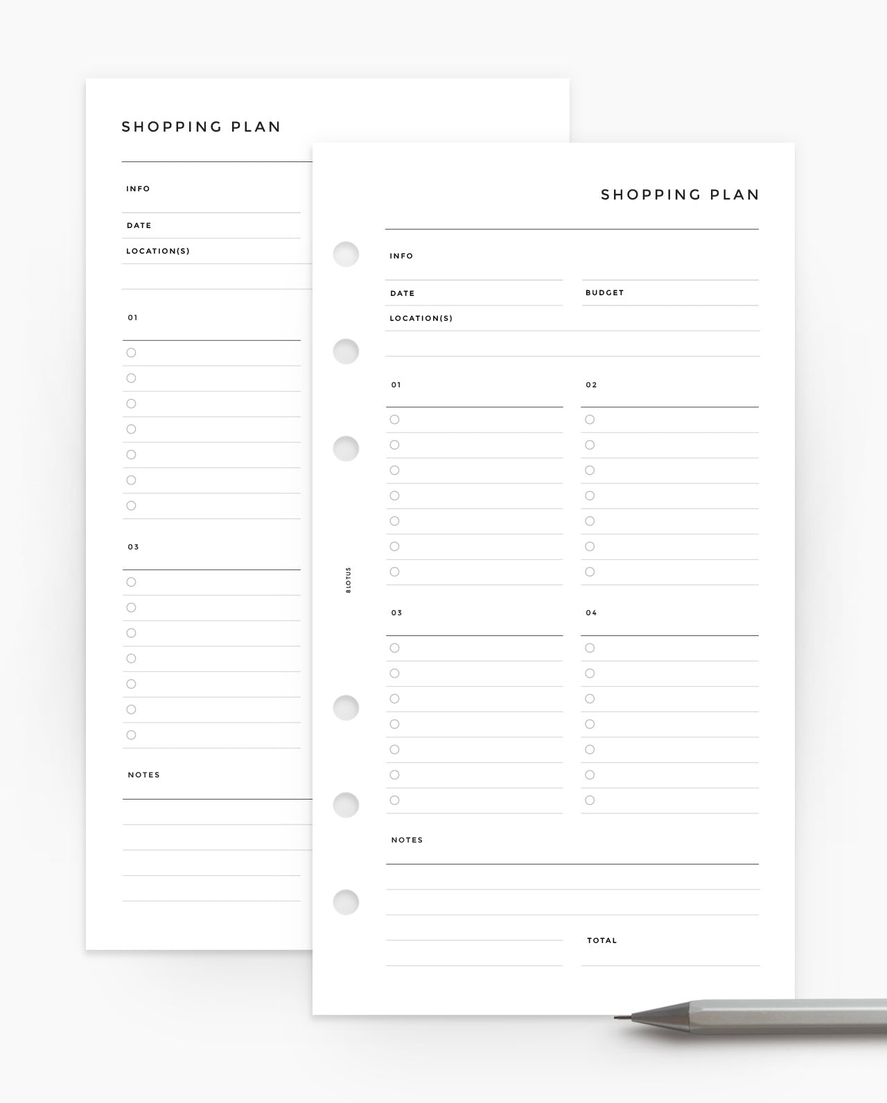 MN029 - Shopping Planner Inserts - 8LOTUS