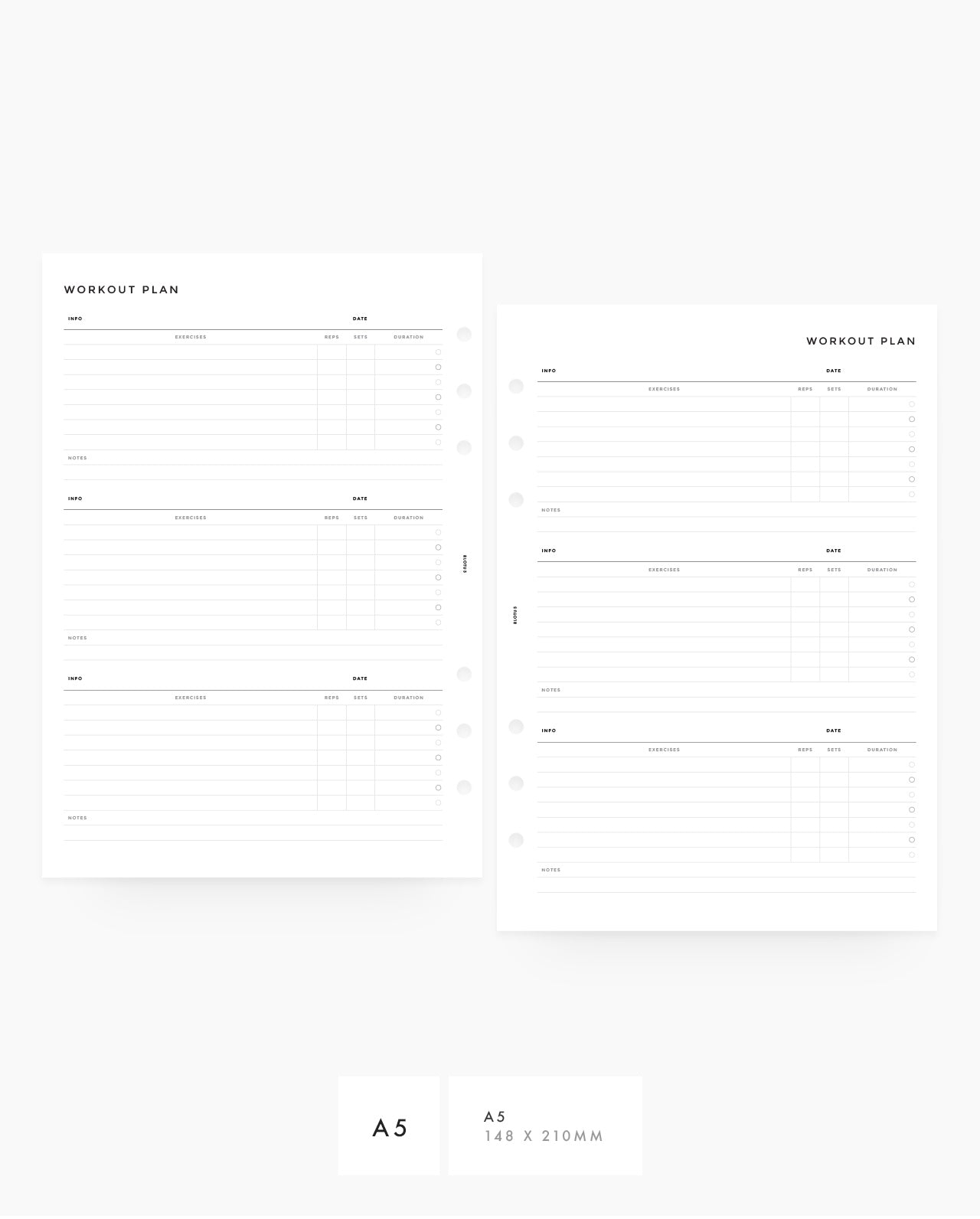 MN031 - Workout Planner - PRINTABLE Inserts