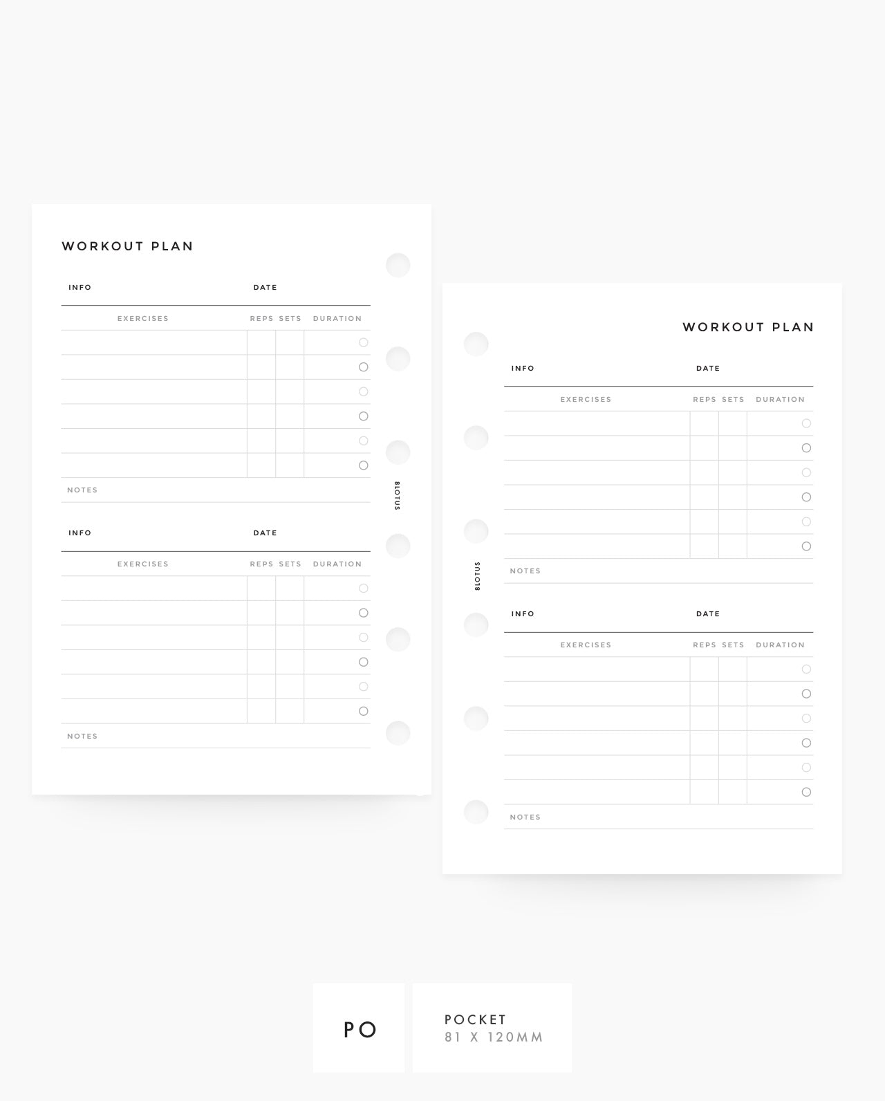 MN031 - Workout Planner - PRINTABLE Inserts