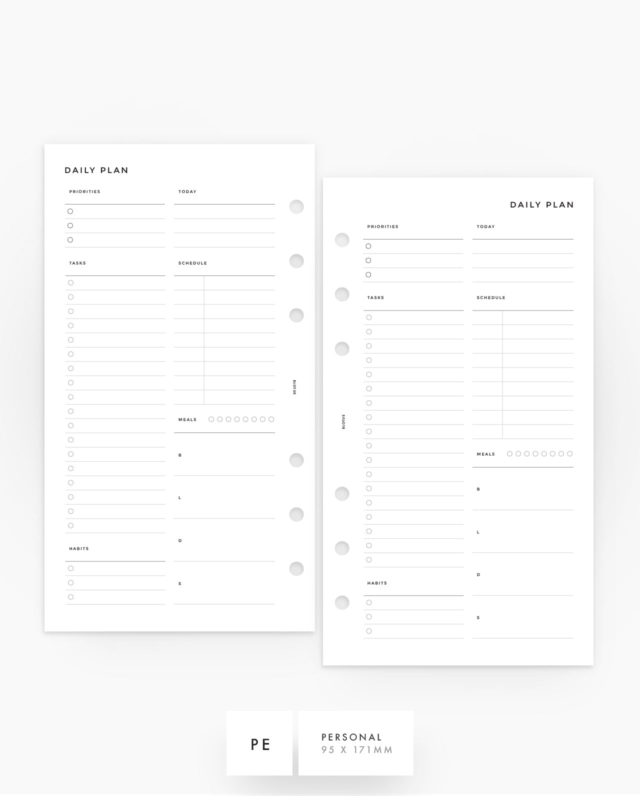 Printed Double Sided Notes Refill for Your Agenda GM MM PM 