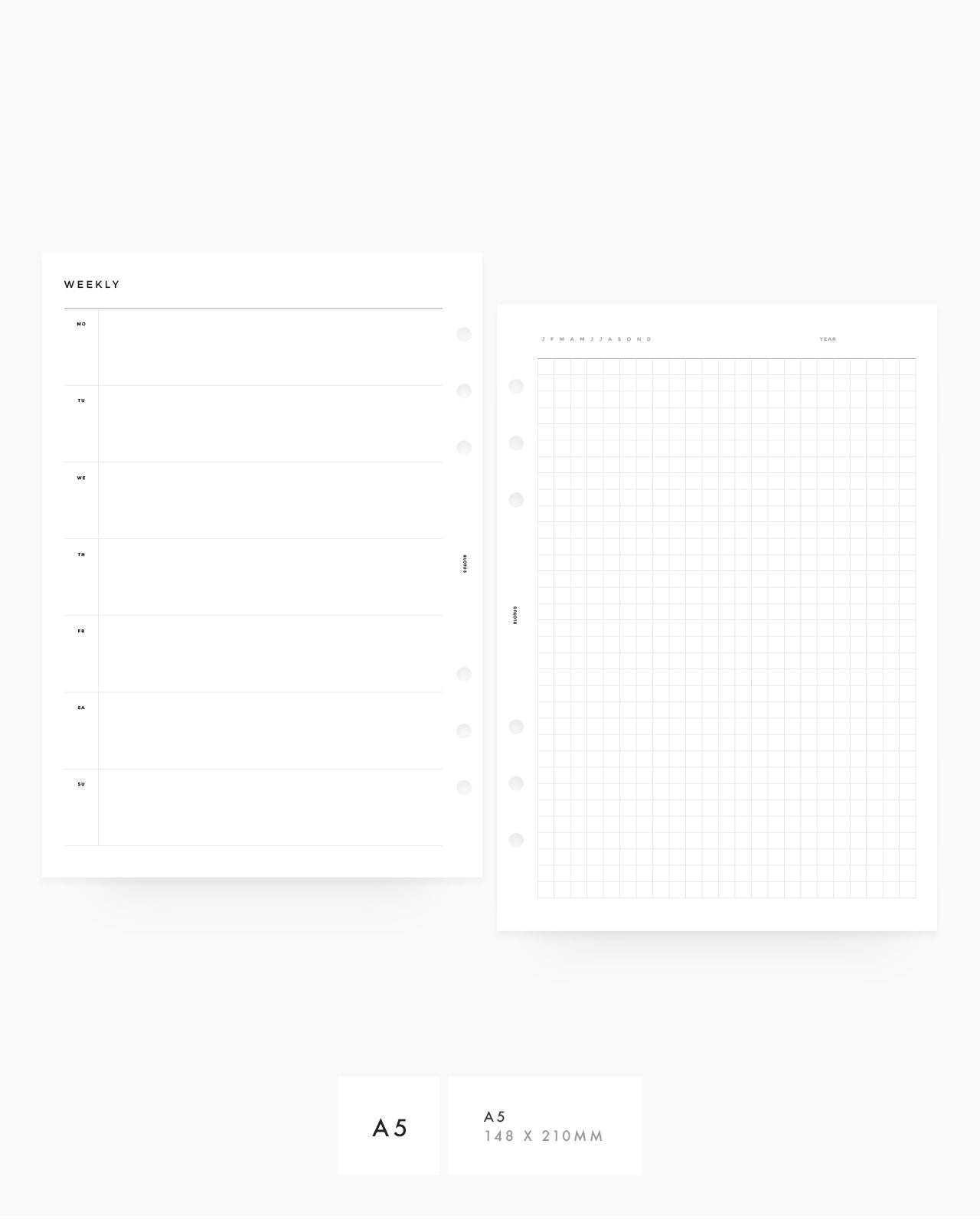 MN041 - Weekly Horizontal & Grid Planner Inserts