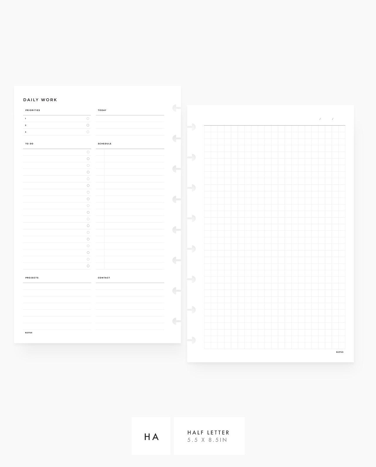 A6 Minimal Planner Printed Personal Size/a6 Daily Inserts 