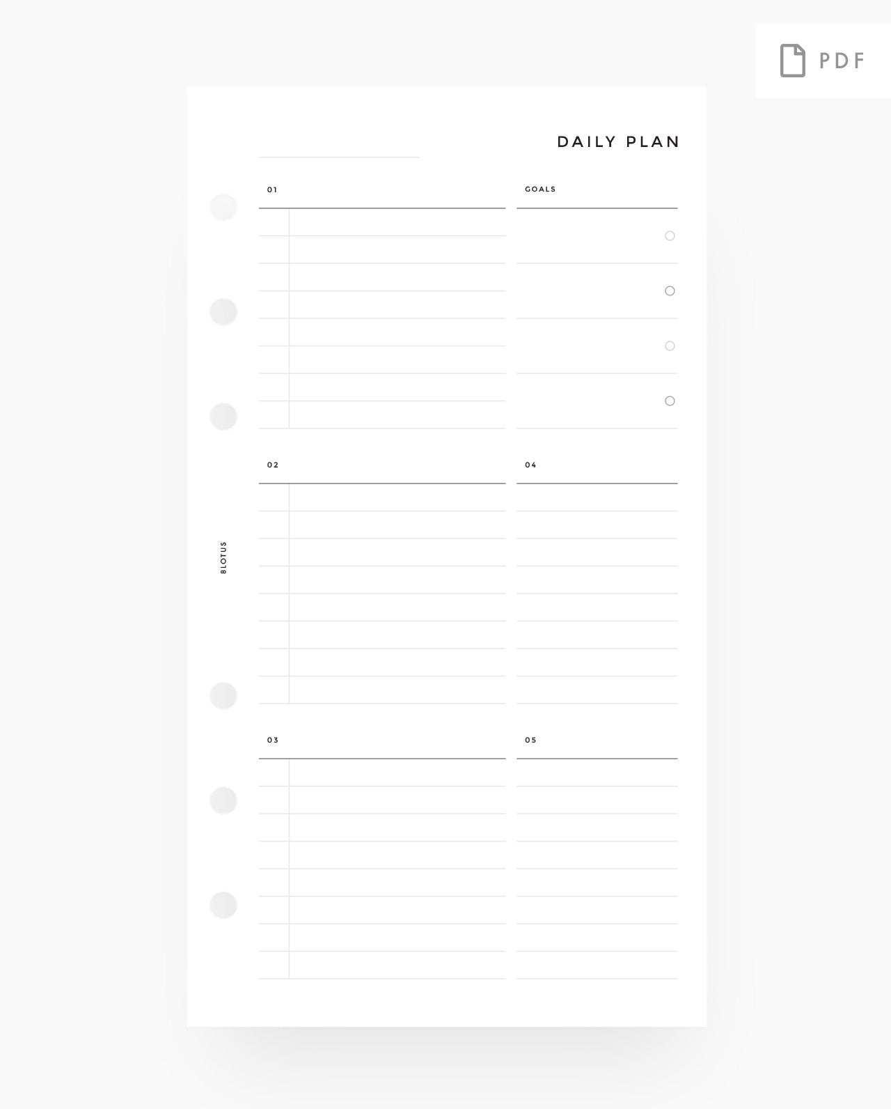 Daily Custom Lists & Notes Printable Planner Inserts